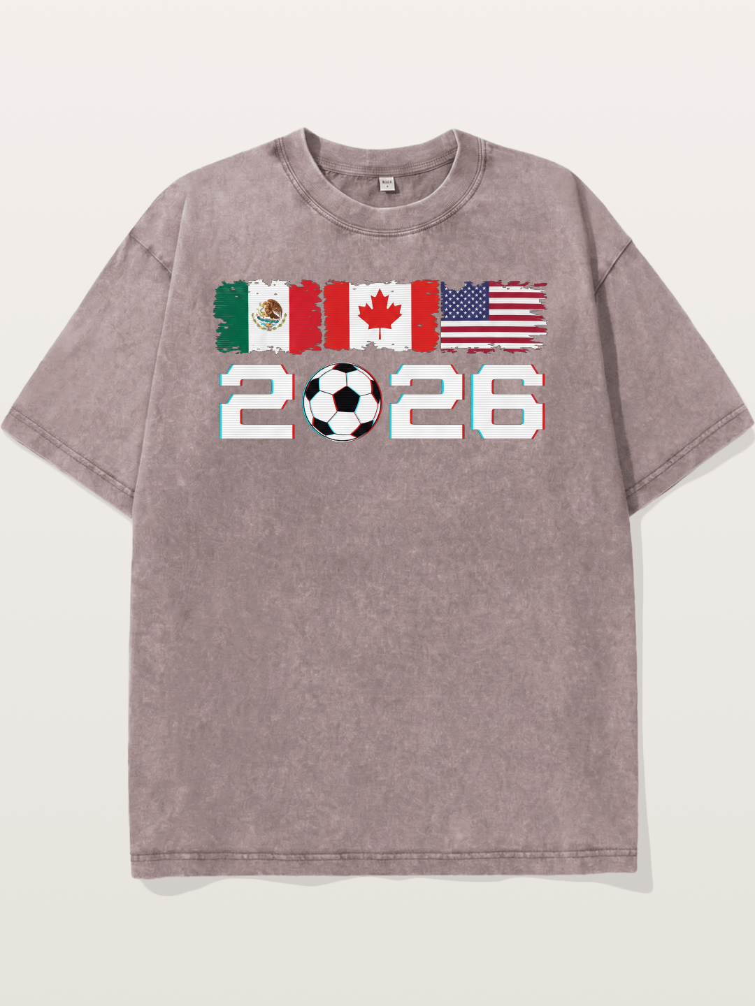 2026 WC USA Mexico Canada Flags Washed T-shirt