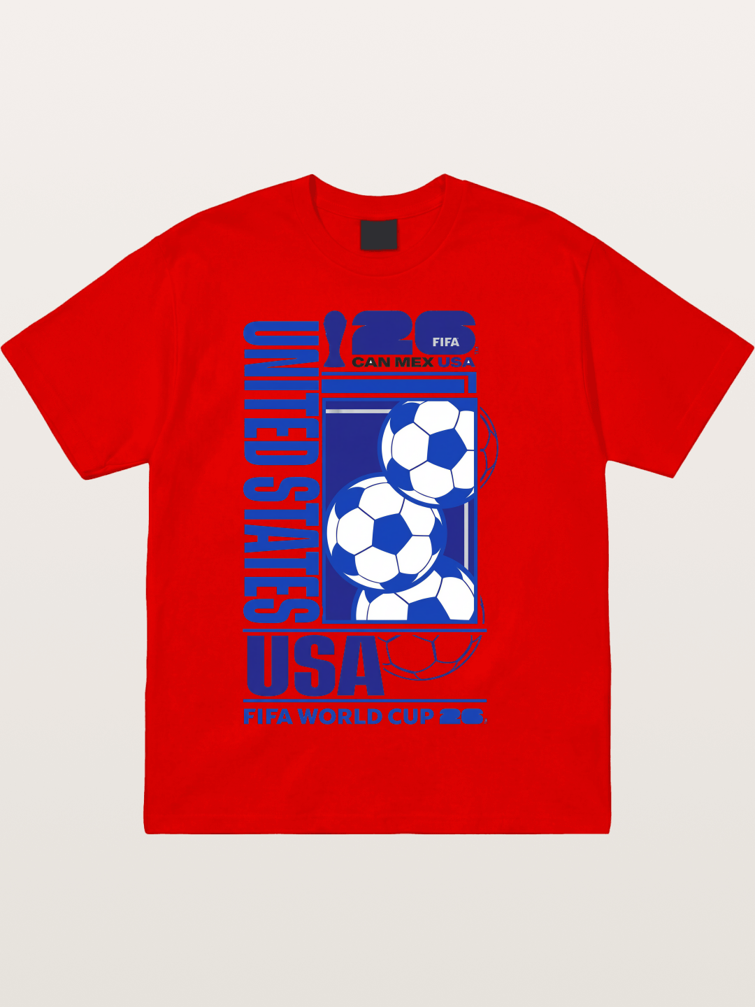 USA Mexico Canada Soccer Art Cotton T-shirt