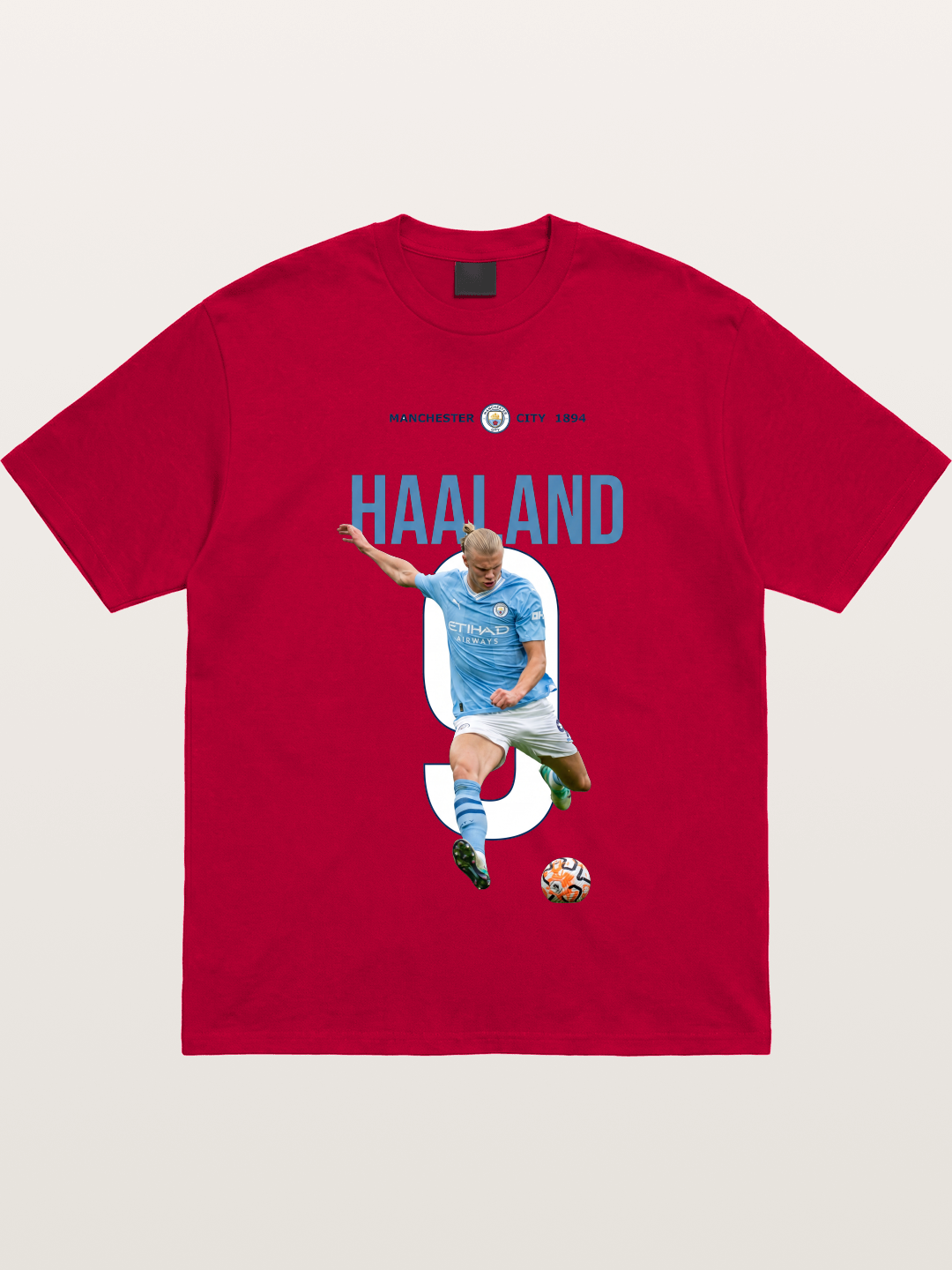 Haaland Number 9 Action Shot Gildan T-shirt