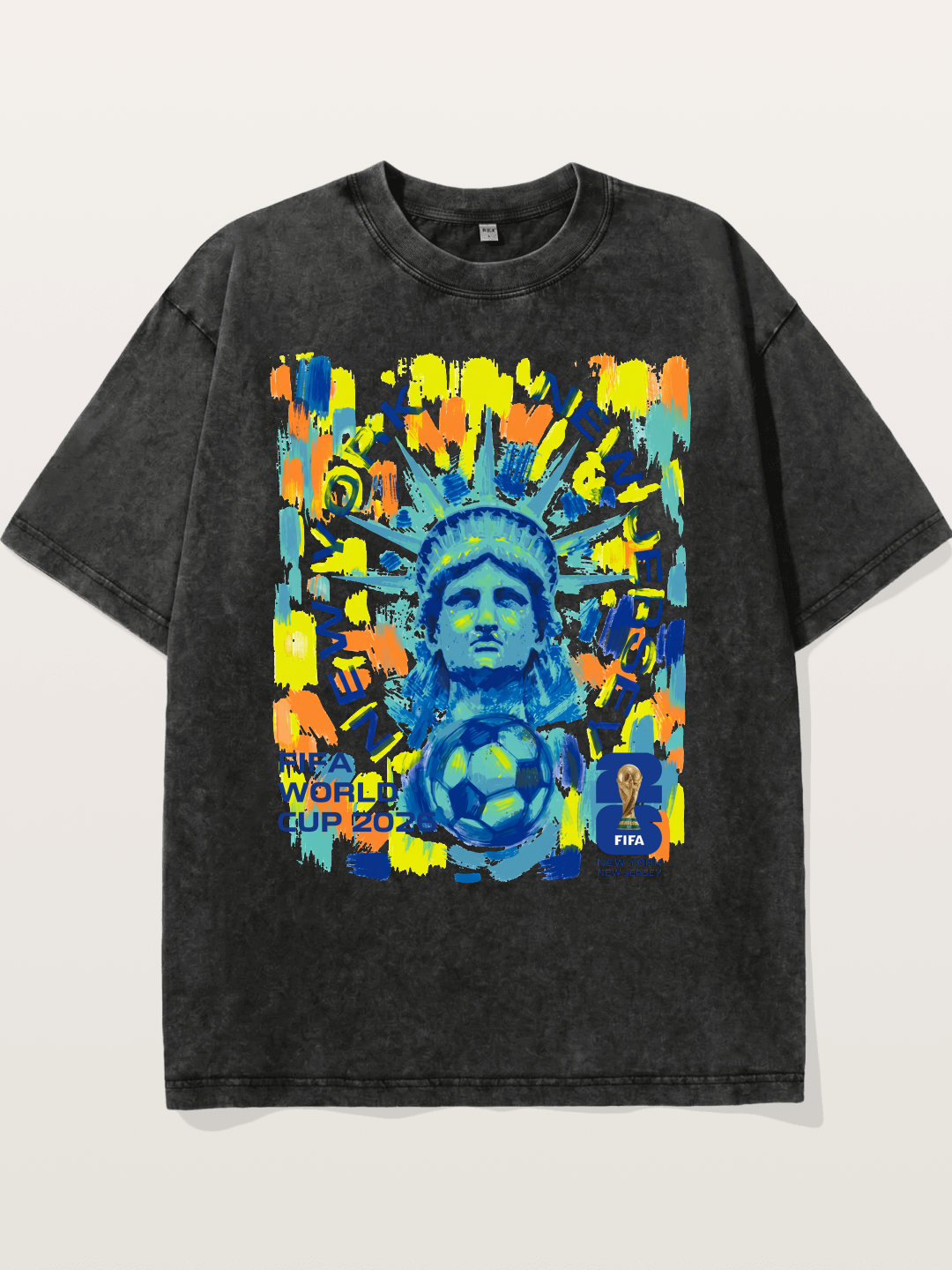 NY NJ WC 2026 Statue of Liberty Art Washed T-shirt