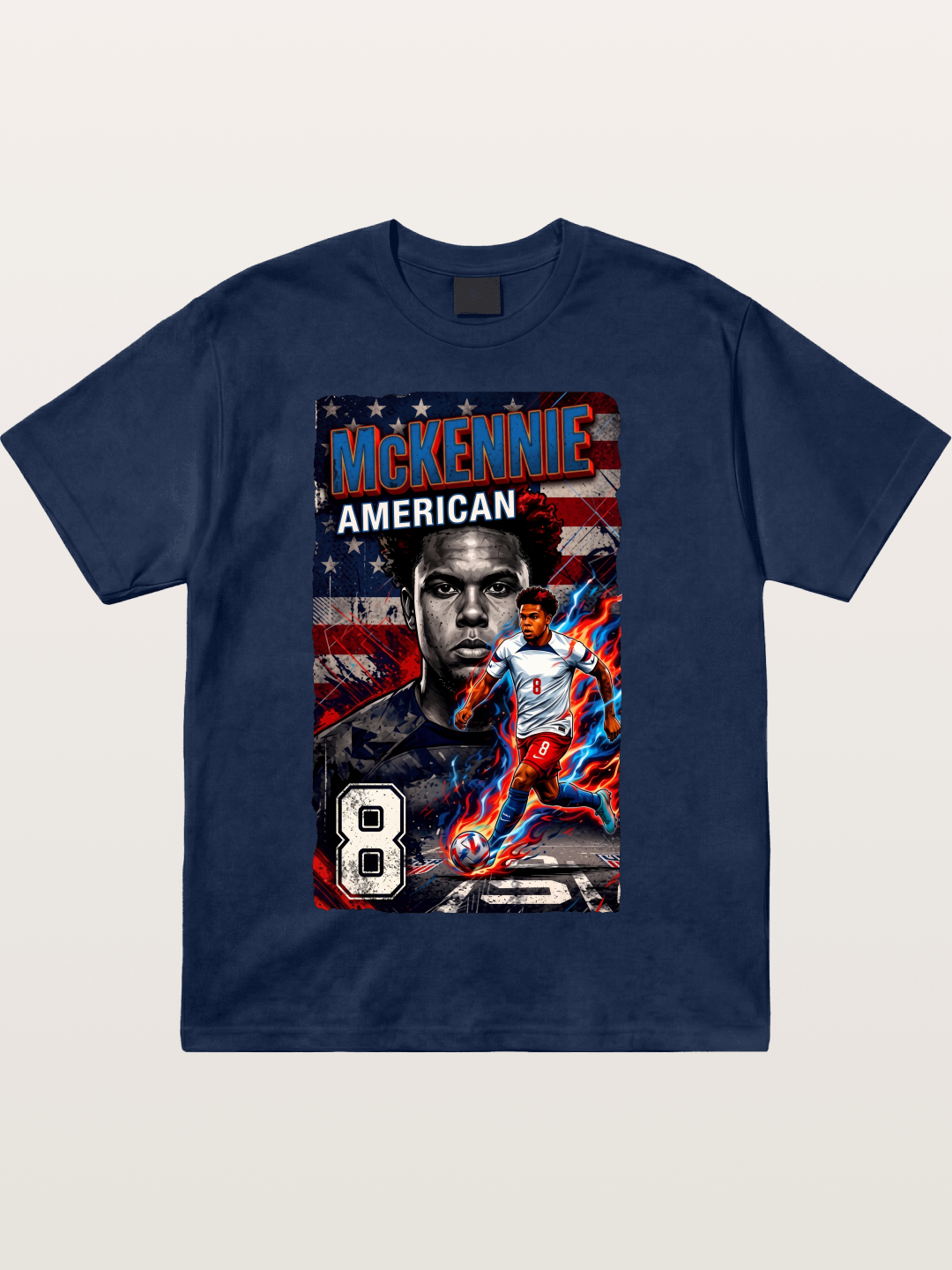 Weston Mckennie Fiery Retro Design Cotton T-shirt