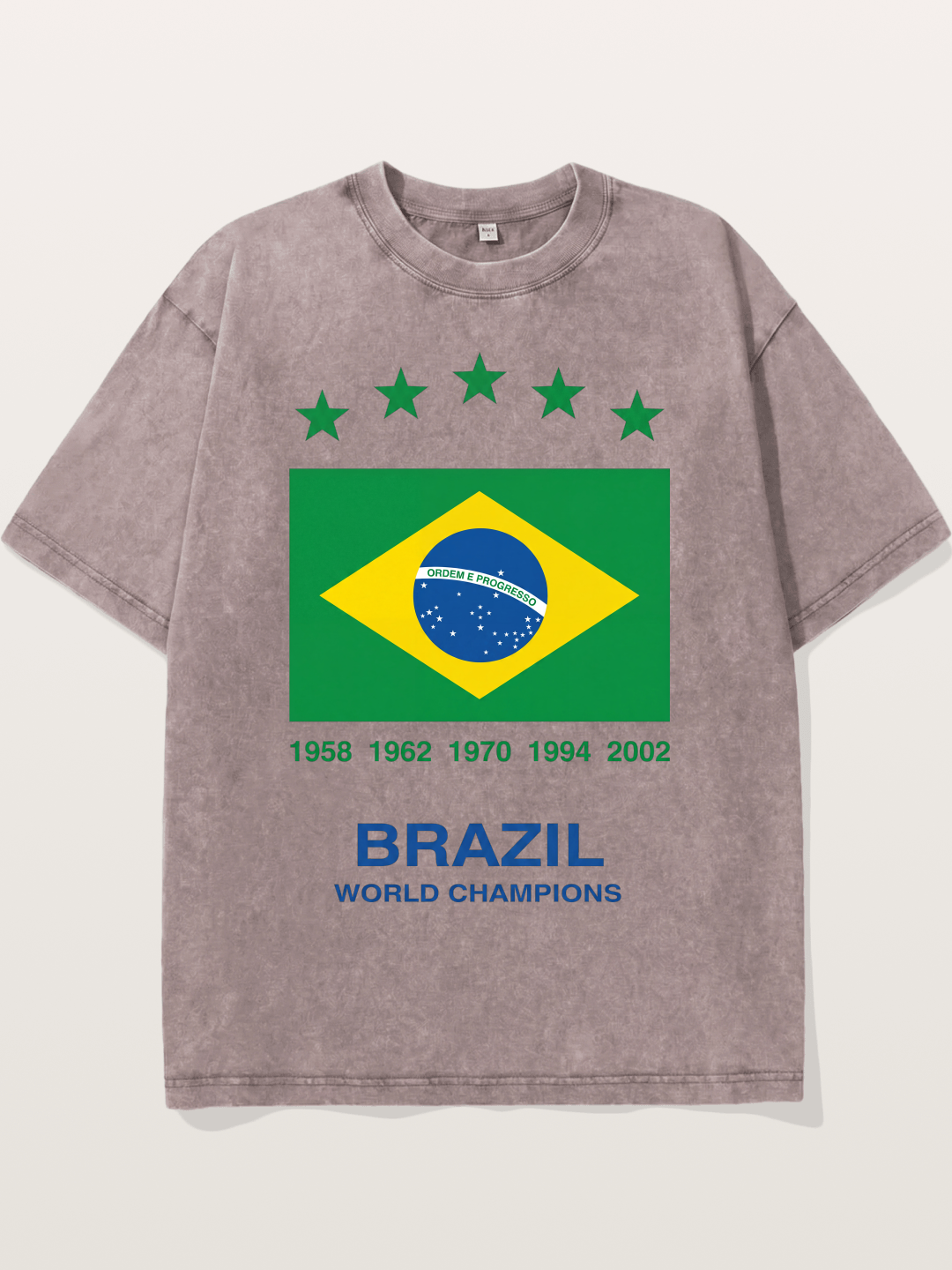 Brazil World Champions Flag Card Washed T-shirt
