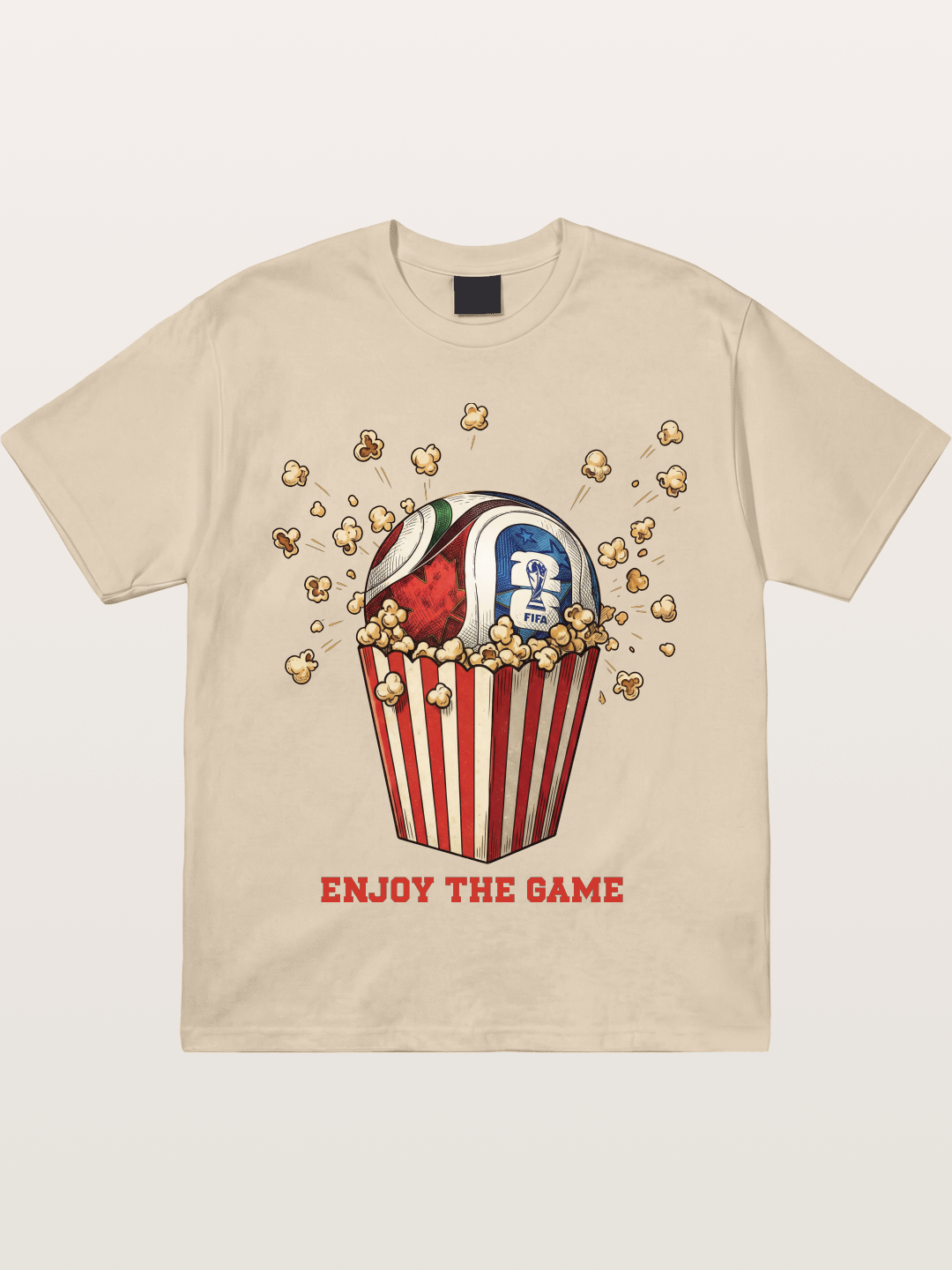 Soccer Ball in Popcorn Bucket Gildan T-shirt