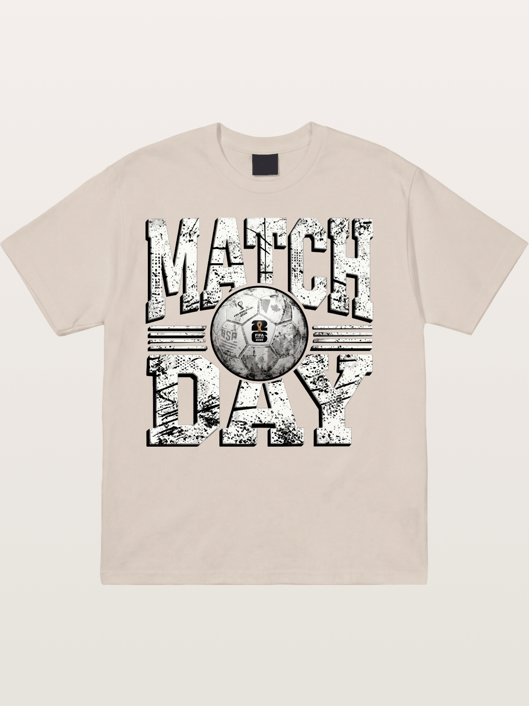 Match Day Grunge Soccer Print Cotton T-shirt
