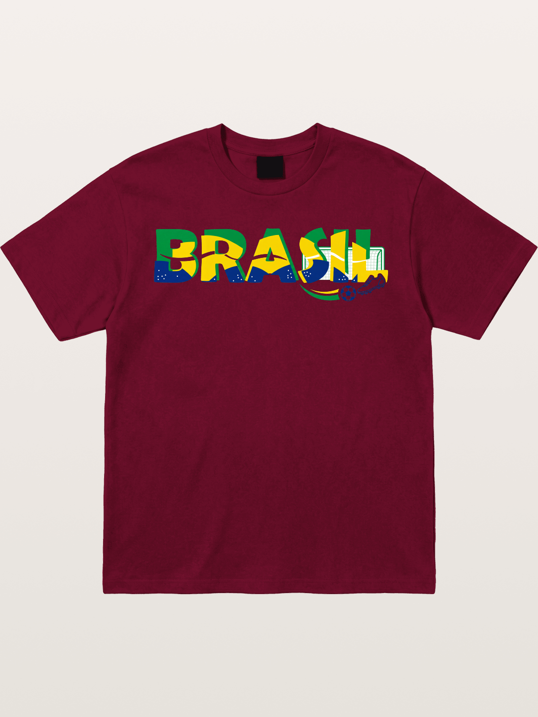 Brasil Typo Soccer Badge Gildan T-shirt
