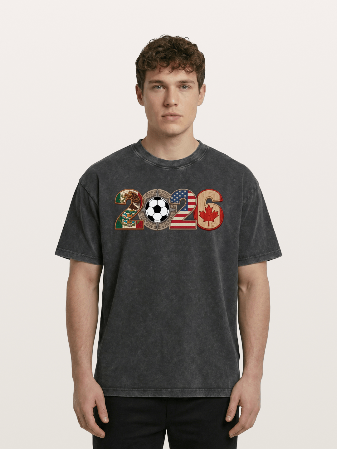 2026 WC Tribal Flag Design Washed T-shirt