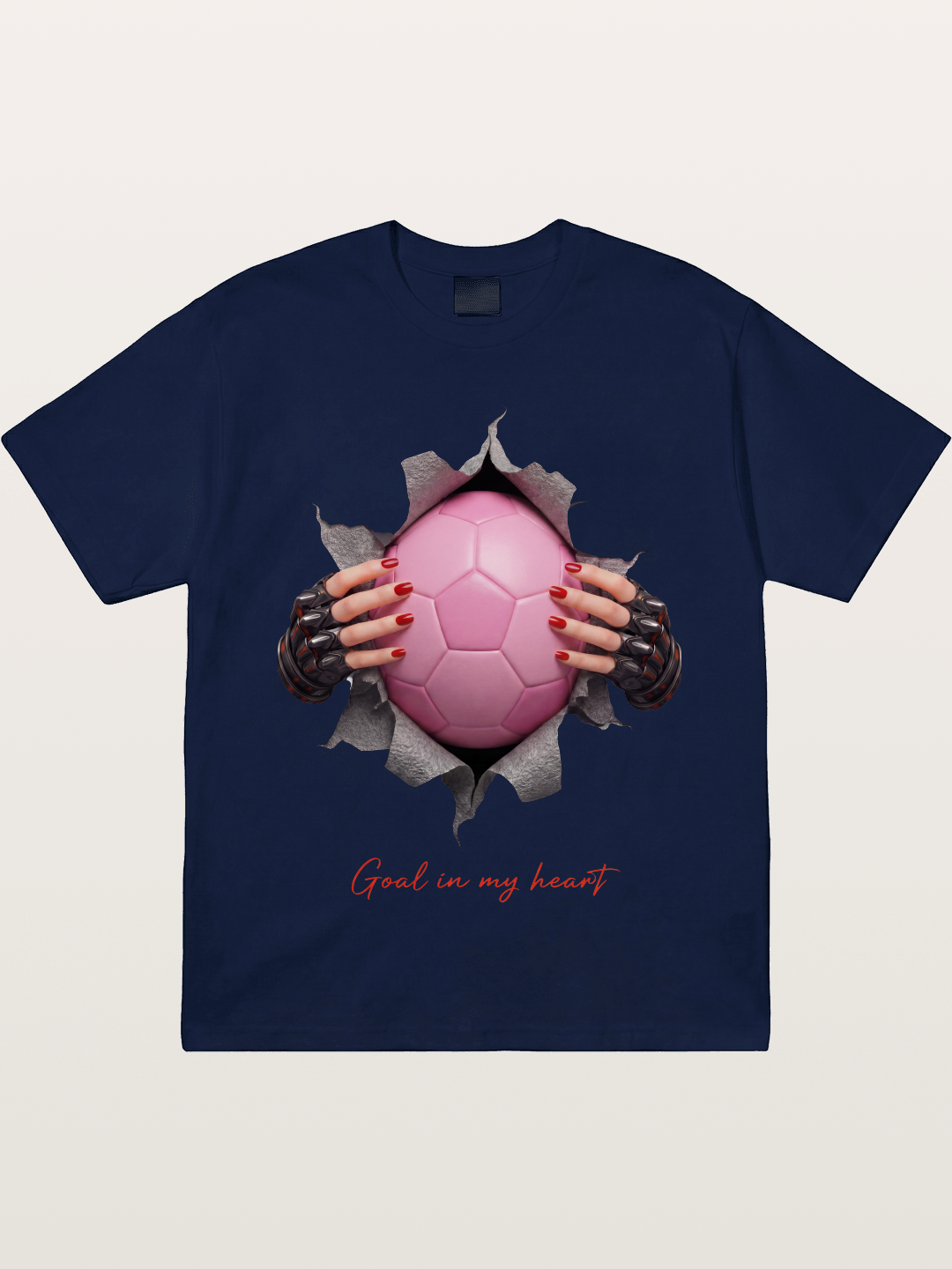 Pink Soccer Goal In My Heart Gildan T-shirt