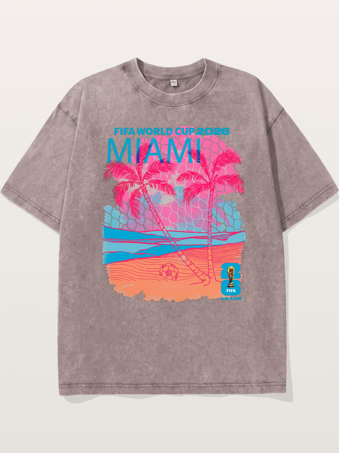 Miami WC 2026 Tropical Sunset Beach Washed T-shirt