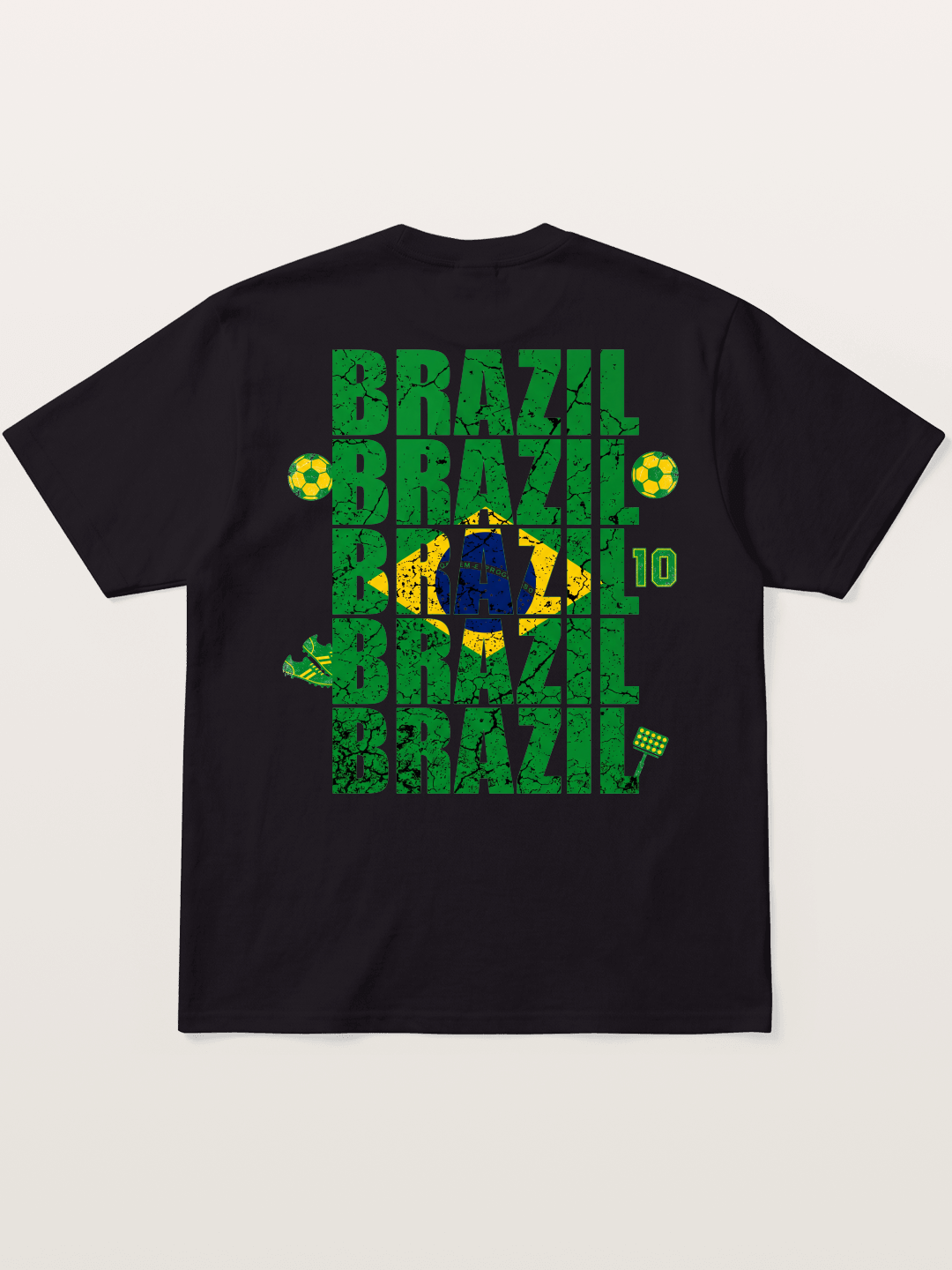 Brazil Cracked Text Collage Art Gildan T-shirt