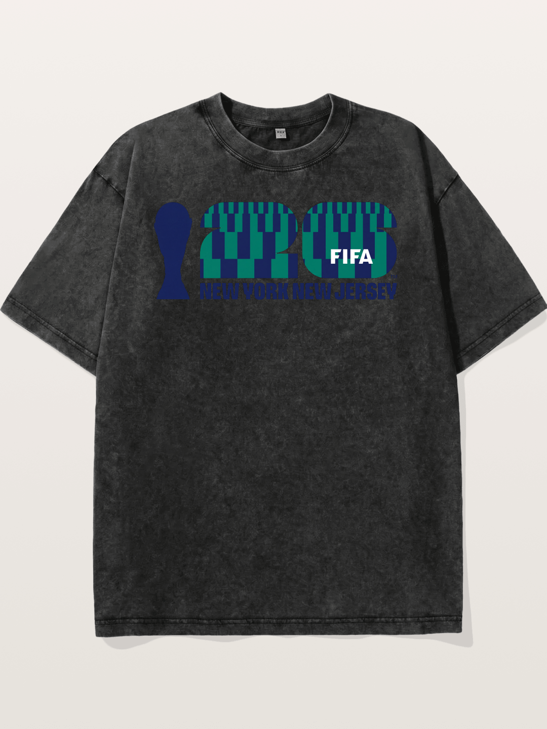 NYNJ WC 2026 Blue Geometric Logo Washed T-shirt
