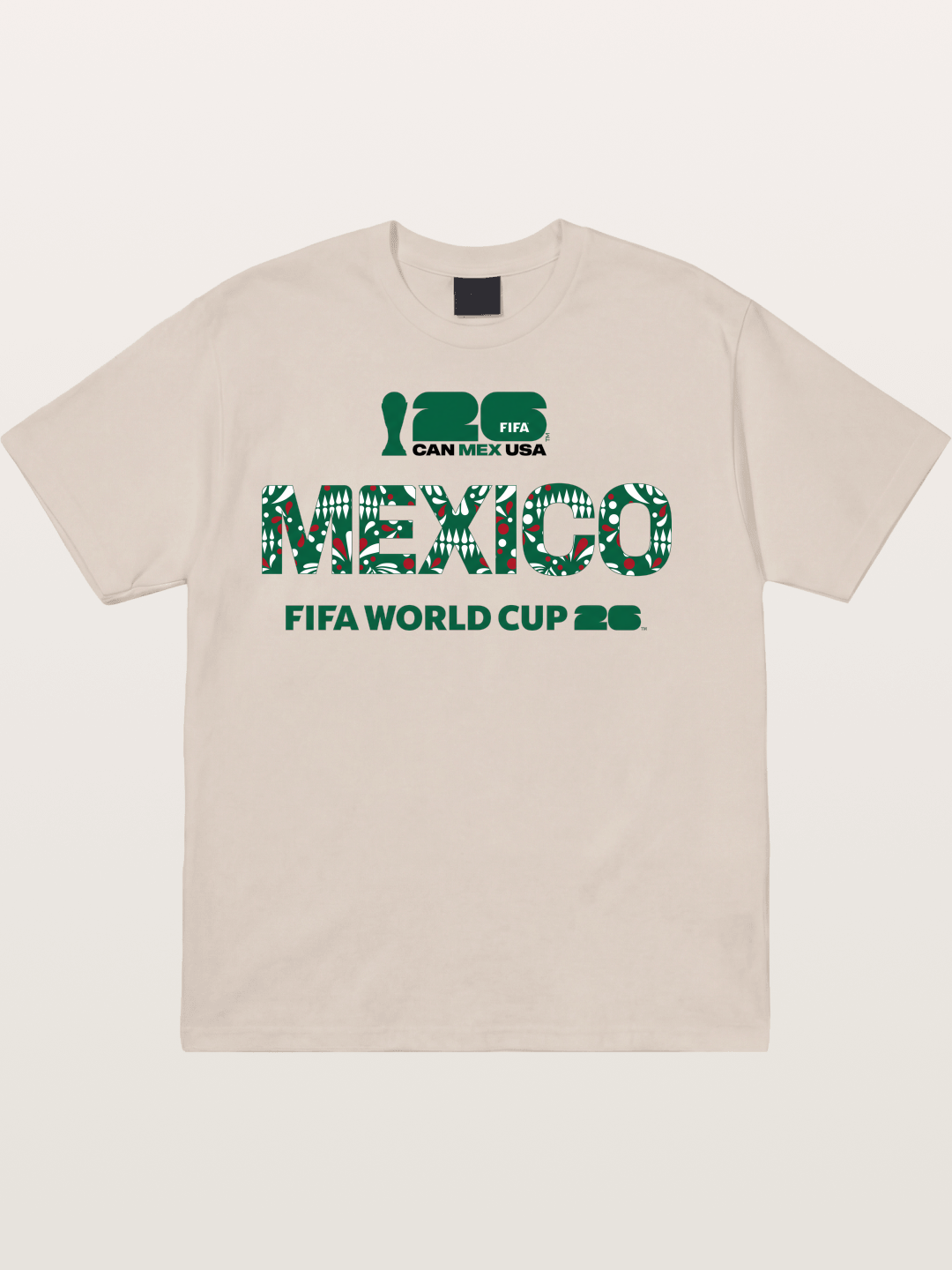 Mexico 2026 Pattern Typography Cotton T-shirt
