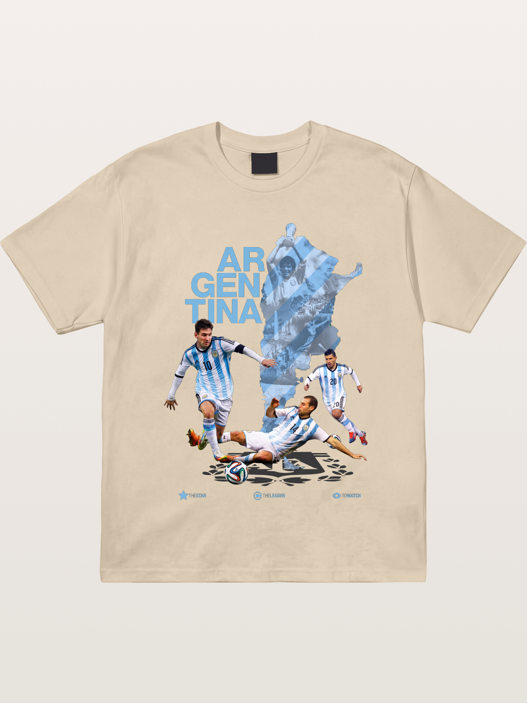 Argentina Soccer Legends Map Layout Gildan T-shirt