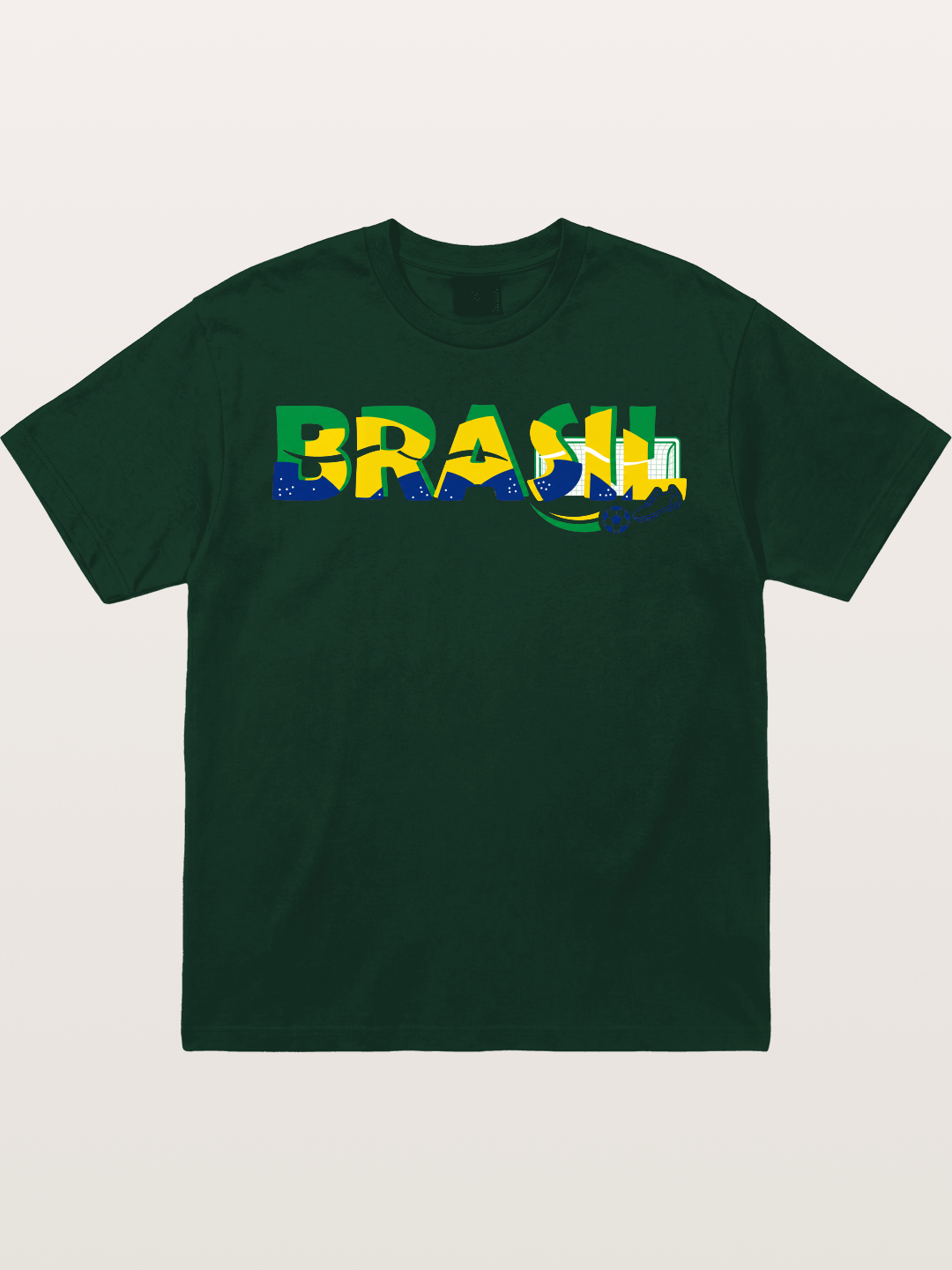 Brasil Typo Soccer Badge Gildan T-shirt
