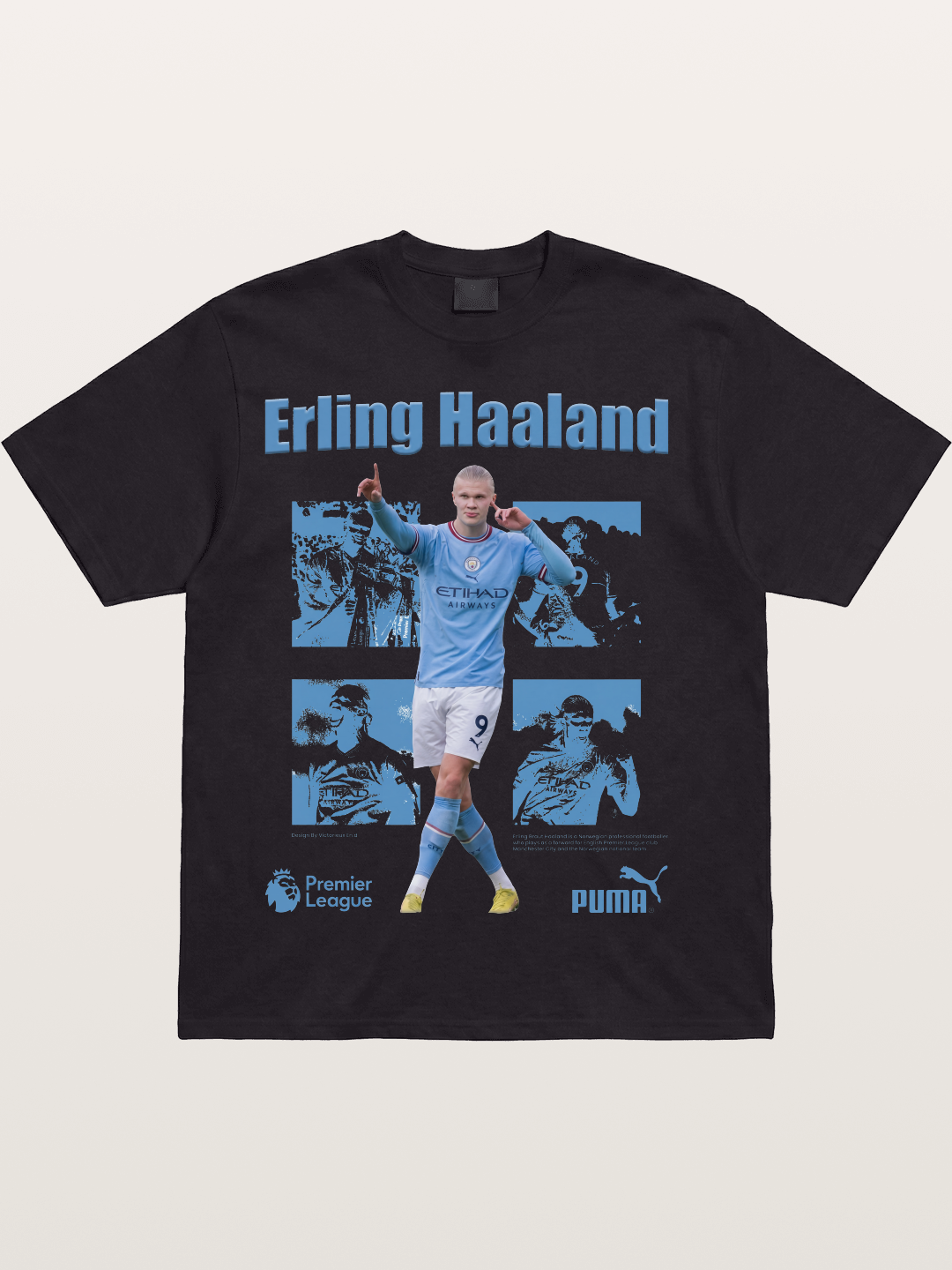 Haaland Premier League Poster Cotton T-shirt