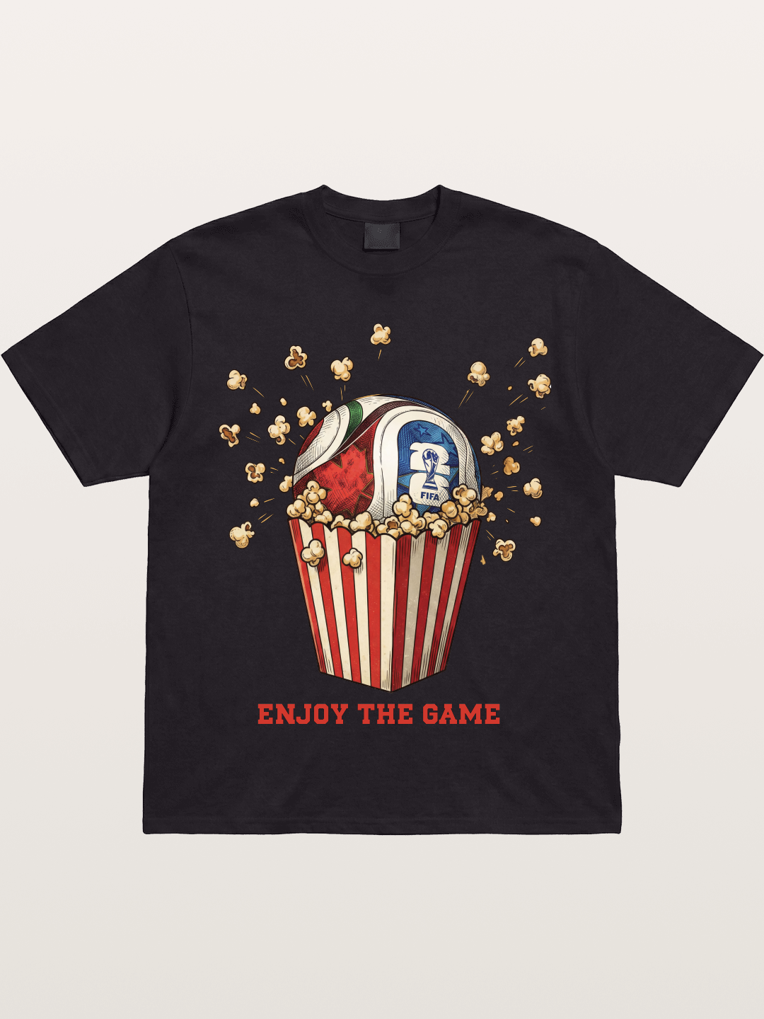 Soccer Ball in Popcorn Bucket Gildan T-shirt