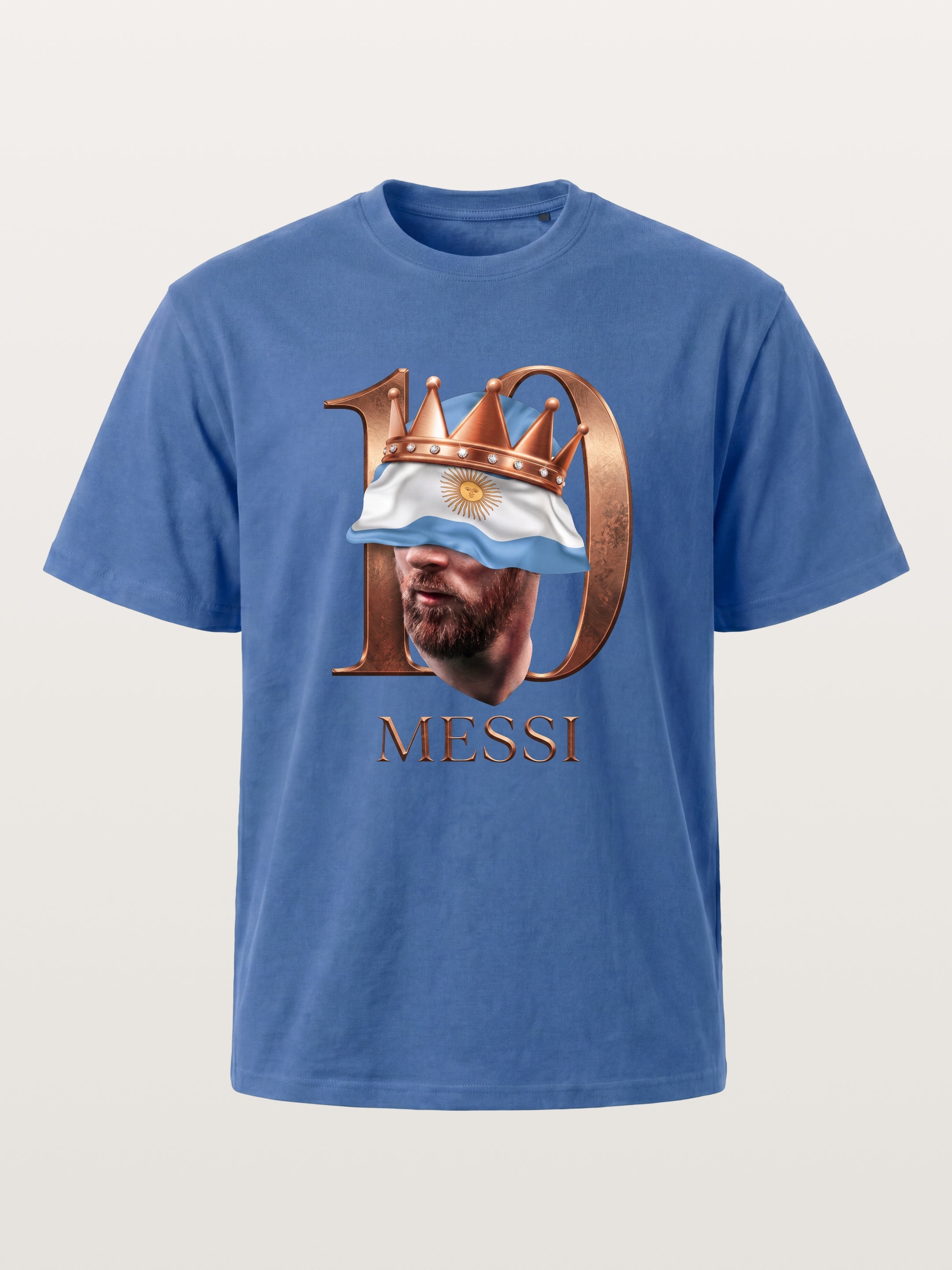 Messi Crown Argentina Flag Art Gildan T-shirt