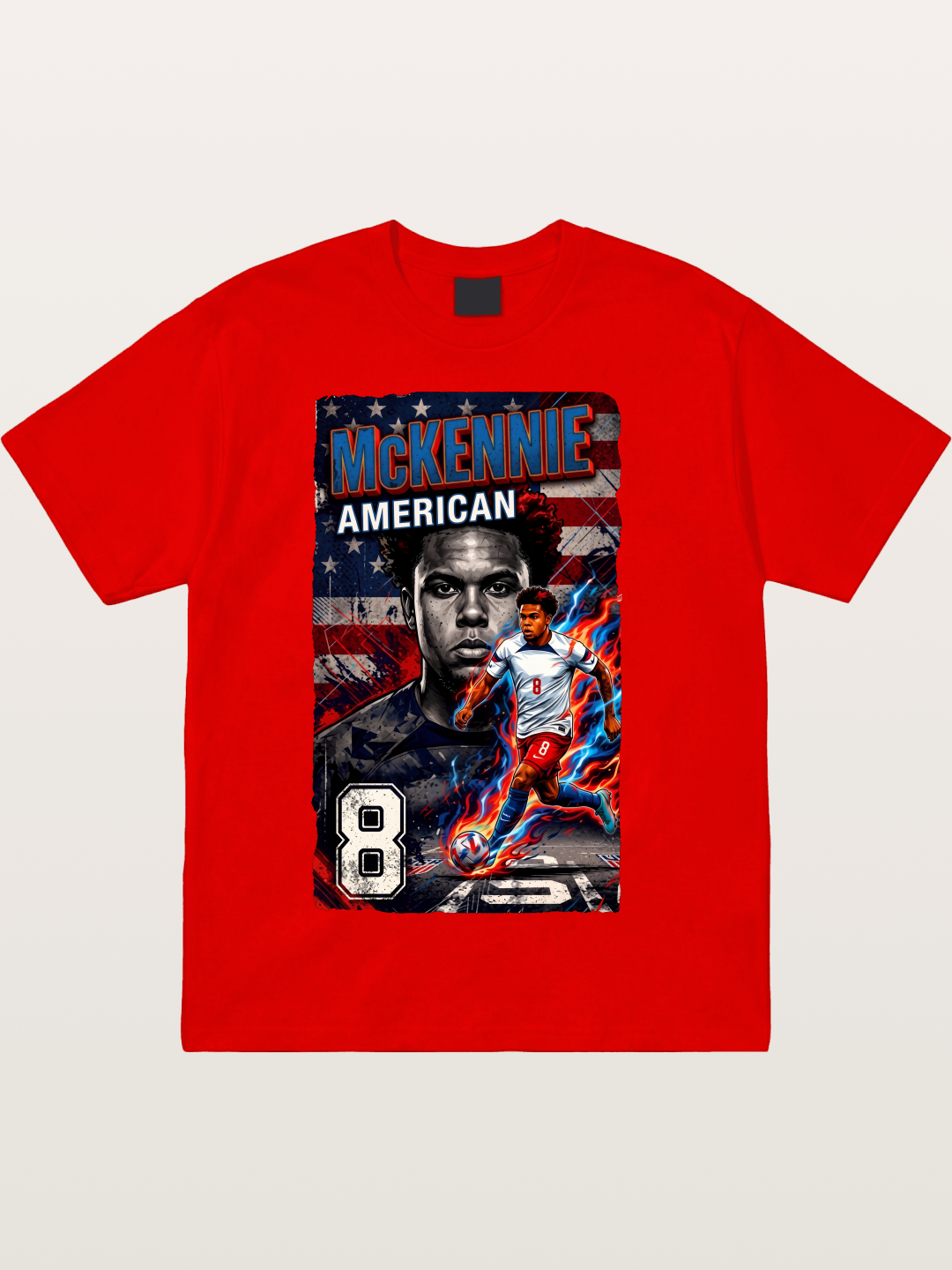 Weston Mckennie Fiery Retro Design Cotton T-shirt