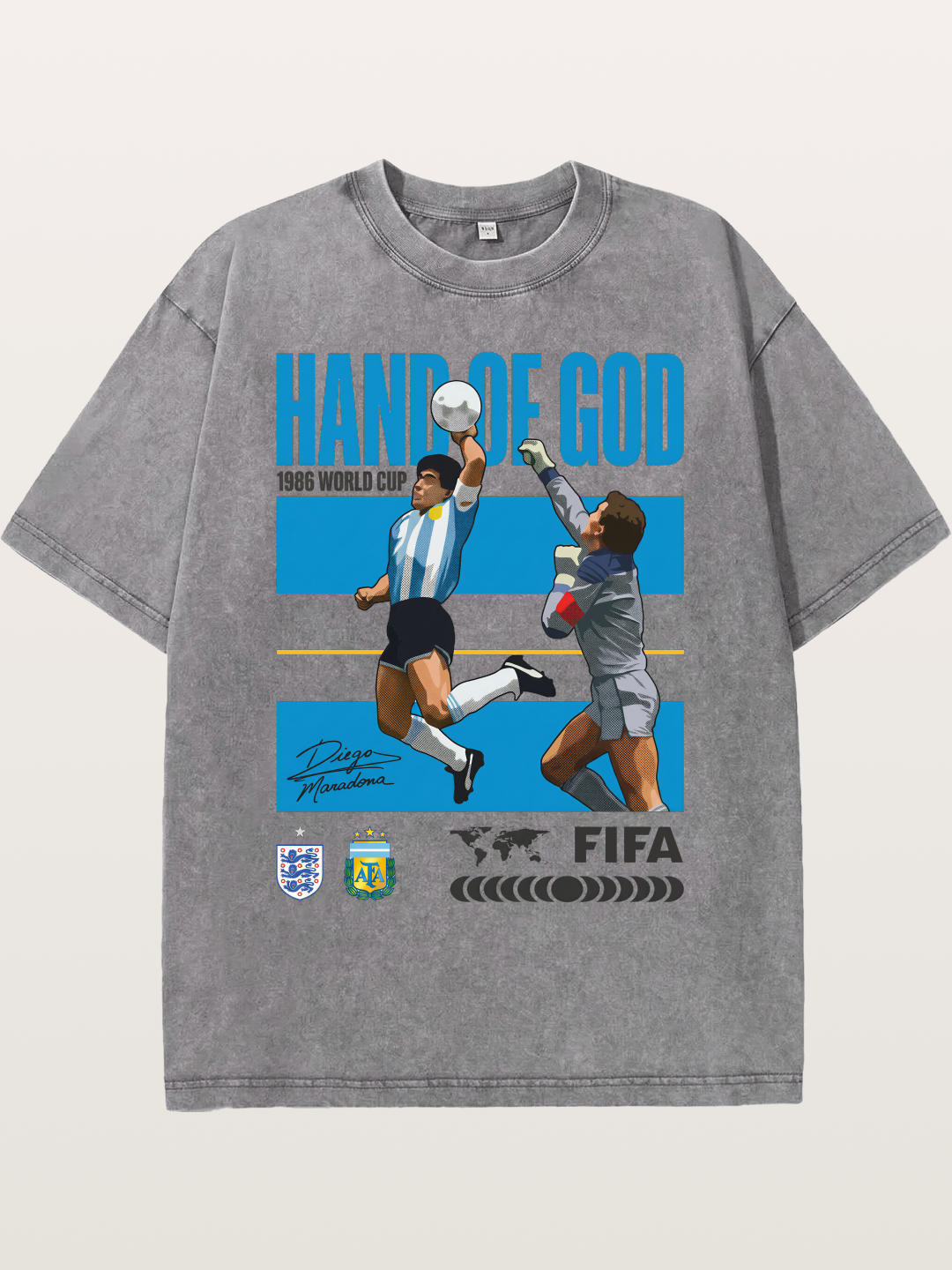 Hand of God 1986 WC Art Washed T-shirt