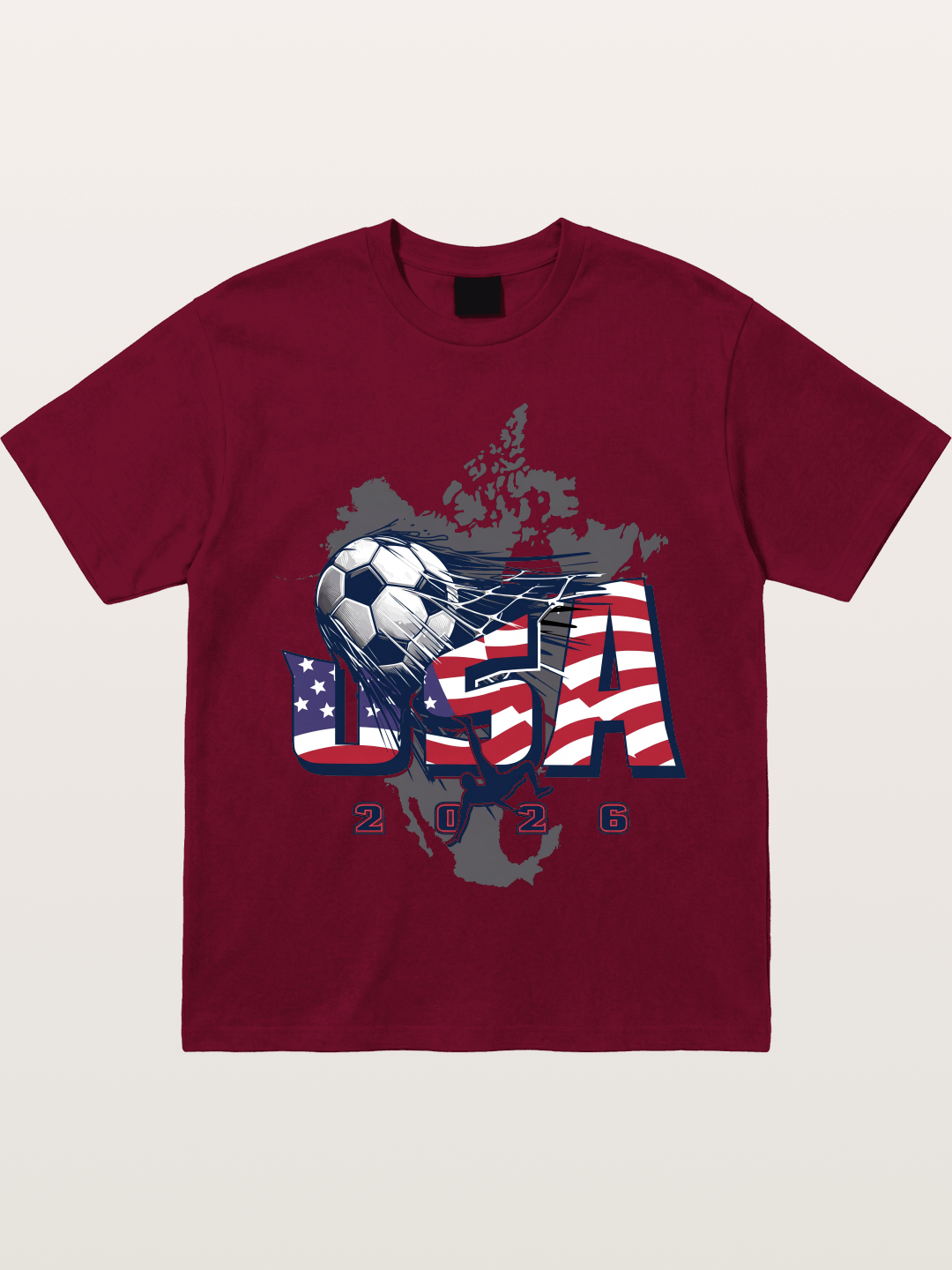American Flag Soccer Map 2026 Gildan T-shirt