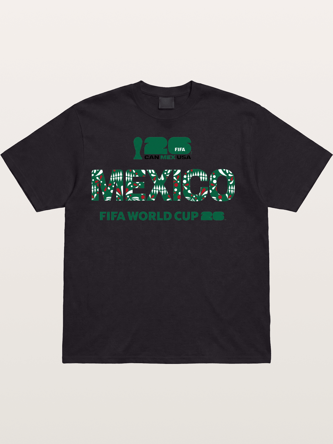 Mexico 2026 Pattern Typography Cotton T-shirt