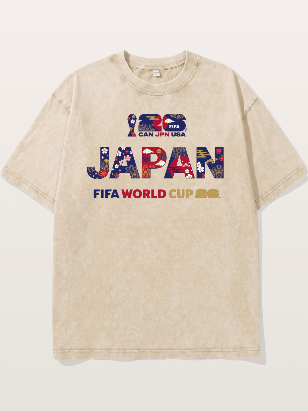 2026 World Cup Japan Sakura Typo Washed T-shirt
