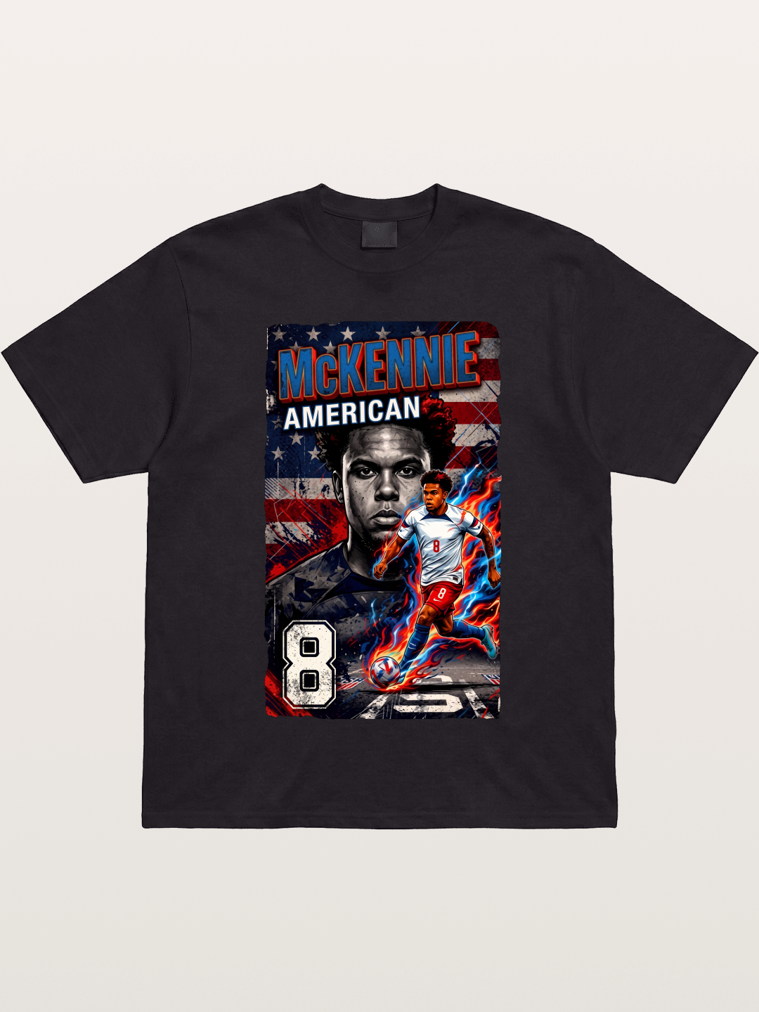 Weston Mckennie Fiery Retro Design Gildan T-shirt