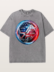 2026 USA Soccer Ball Poster Washed T-shirt