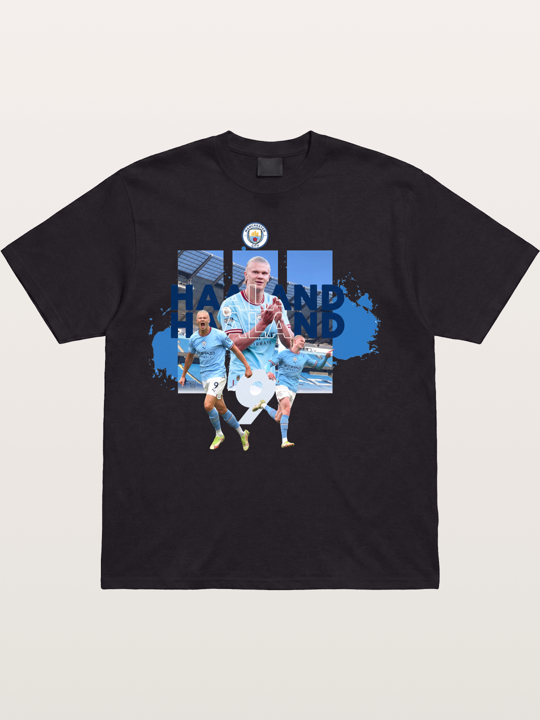 Haaland Etihad Stadium Montage Cotton T-shirt