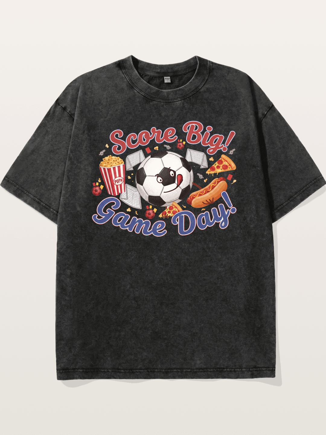 Game Day Snack Soccer Doodle Washed T-shirt