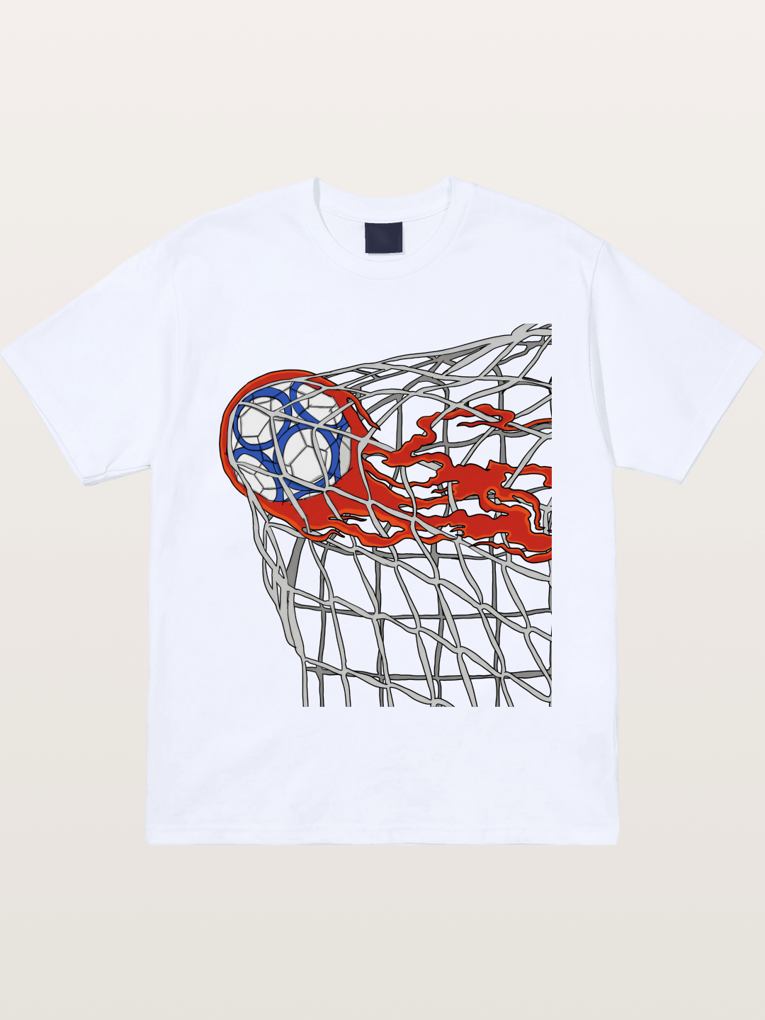 Flaming Goal Net Illustration Gildan T-shirt