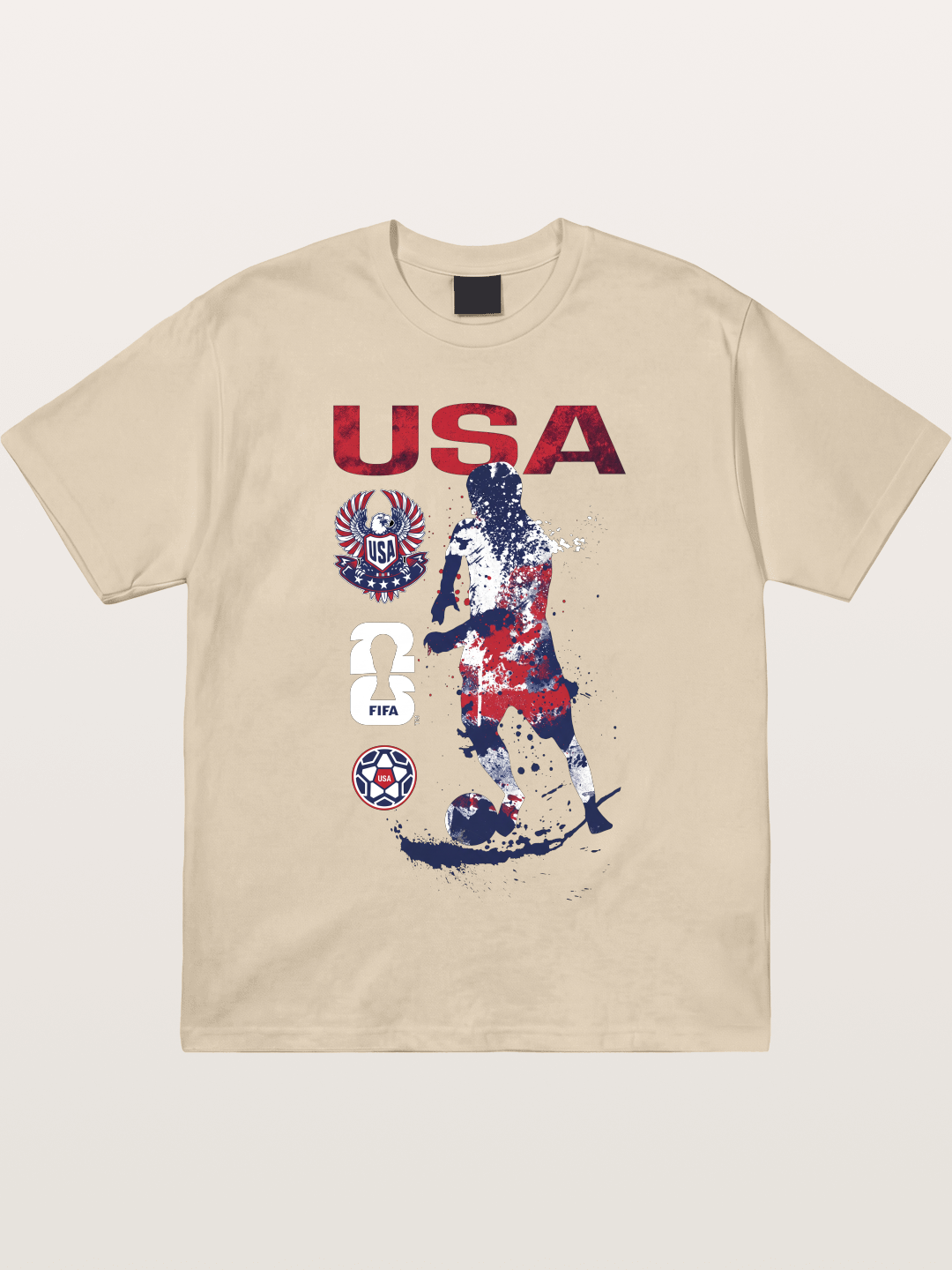 USA WC 2026 Splatter Soccer Player Gildan T-shirt