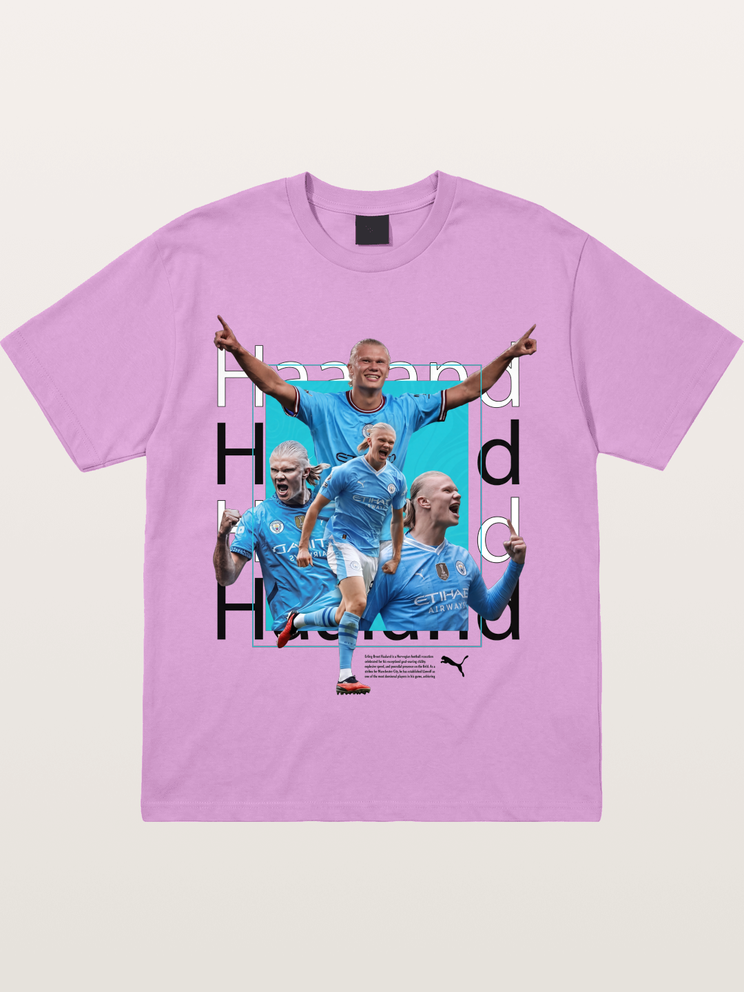 Haaland Typography Collage Art Gildan T-shirt