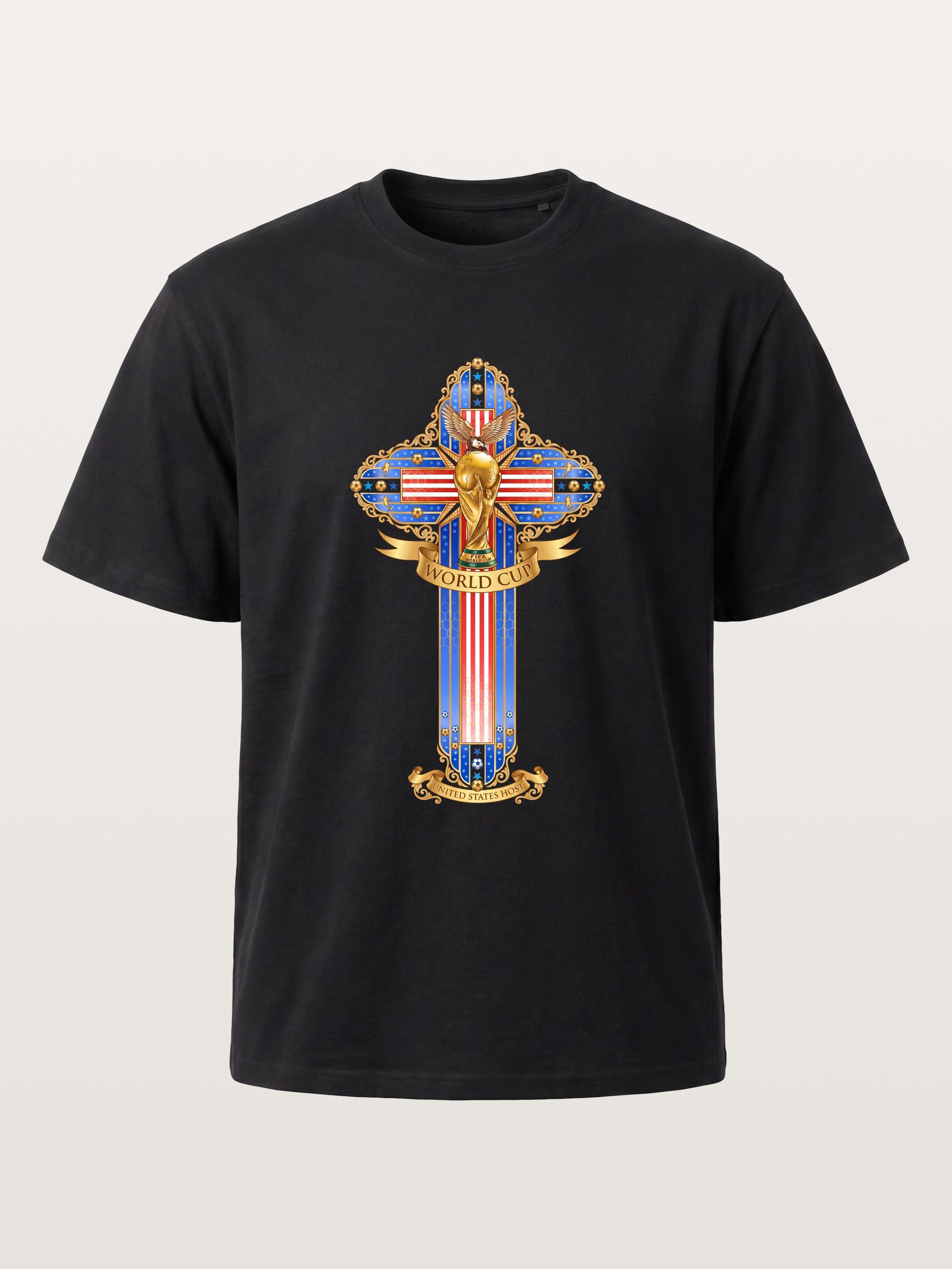 USA Cross World Cup Trophy Card Cotton T-shirt