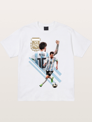 Messi Argentina Layered Art Cotton T-shirt