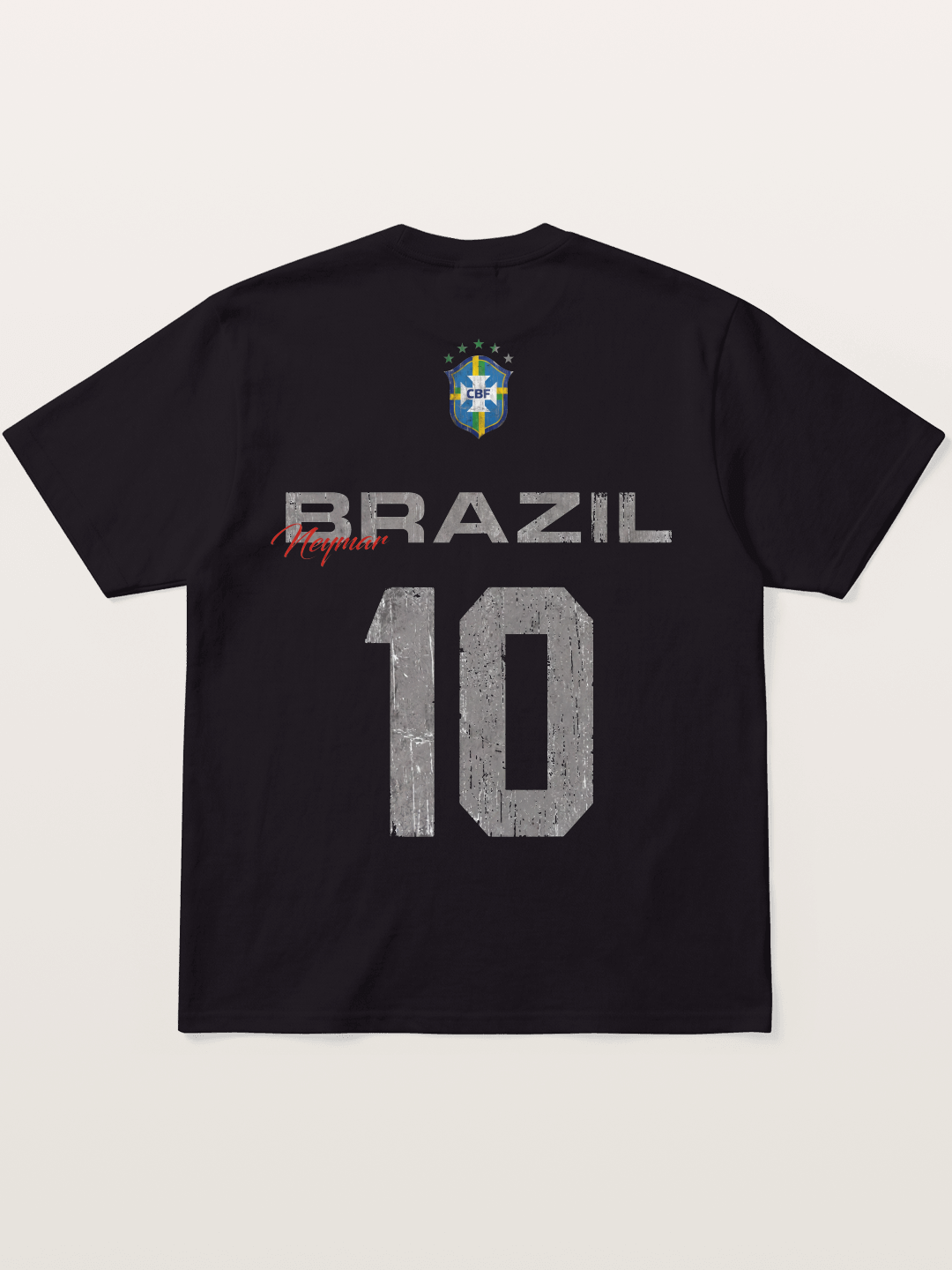 Brazil Neymar 10 Vintage Cotton T-shirt