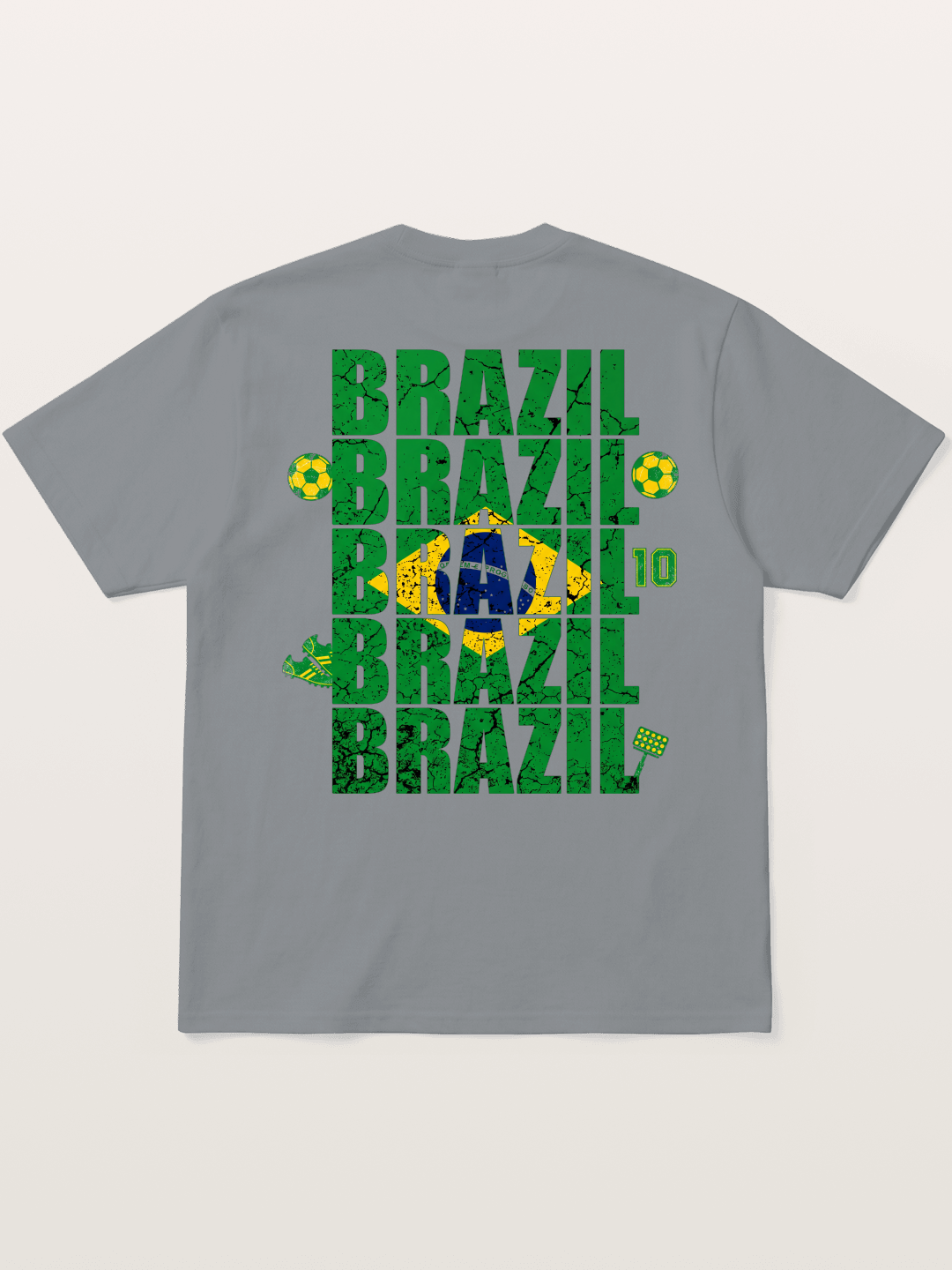 Brazil Cracked Text Collage Art Gildan T-shirt