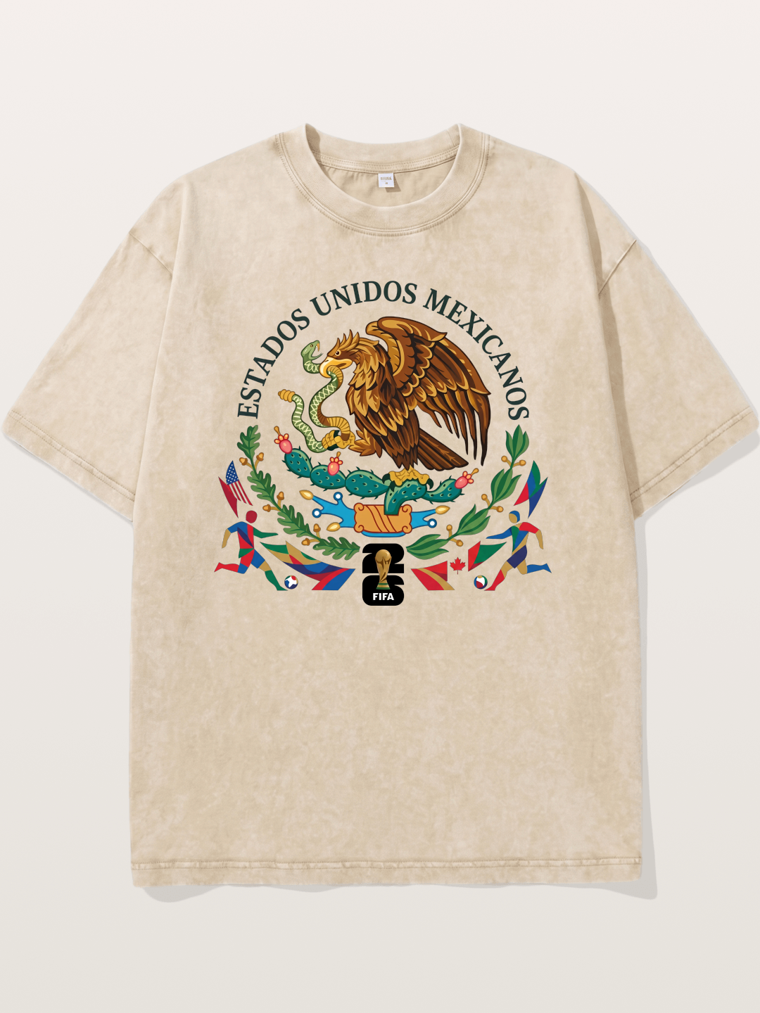 Mexican Eagle World Cup Art Washed T-shirt
