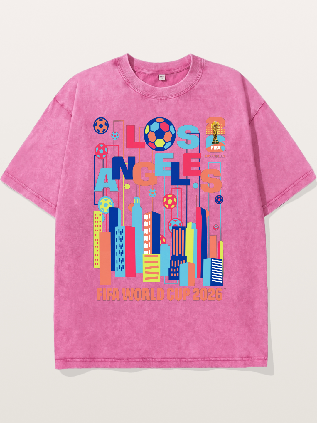 Los Angeles WC 2026 Cityscape Design Washed T-shirt