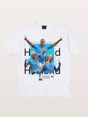 Haaland Typography Collage Art Cotton T-shirt