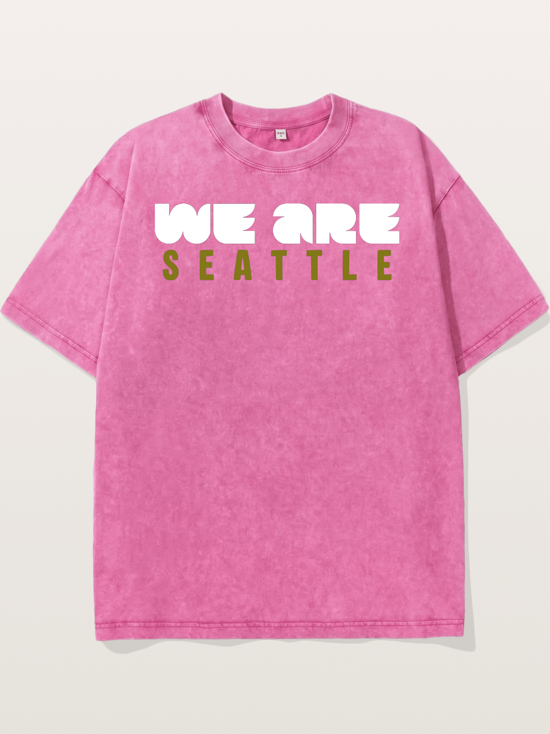 Seattle Olive Green Typography Washed T-shirt