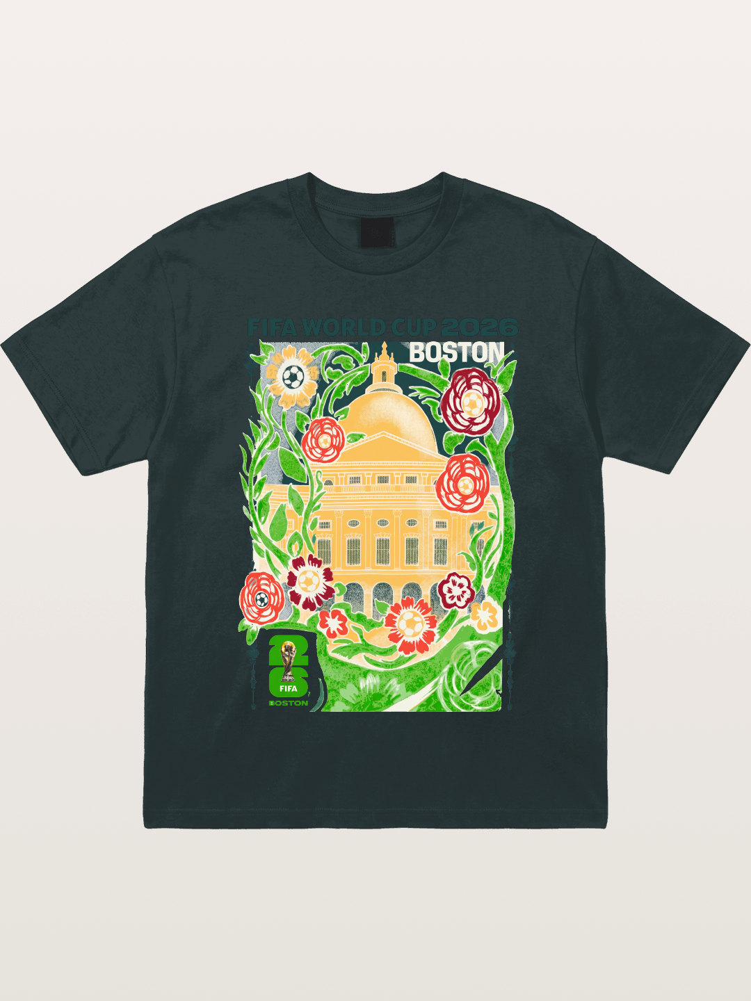 Boston WC 2026 Floral City Hall Art Gildan T-shirt