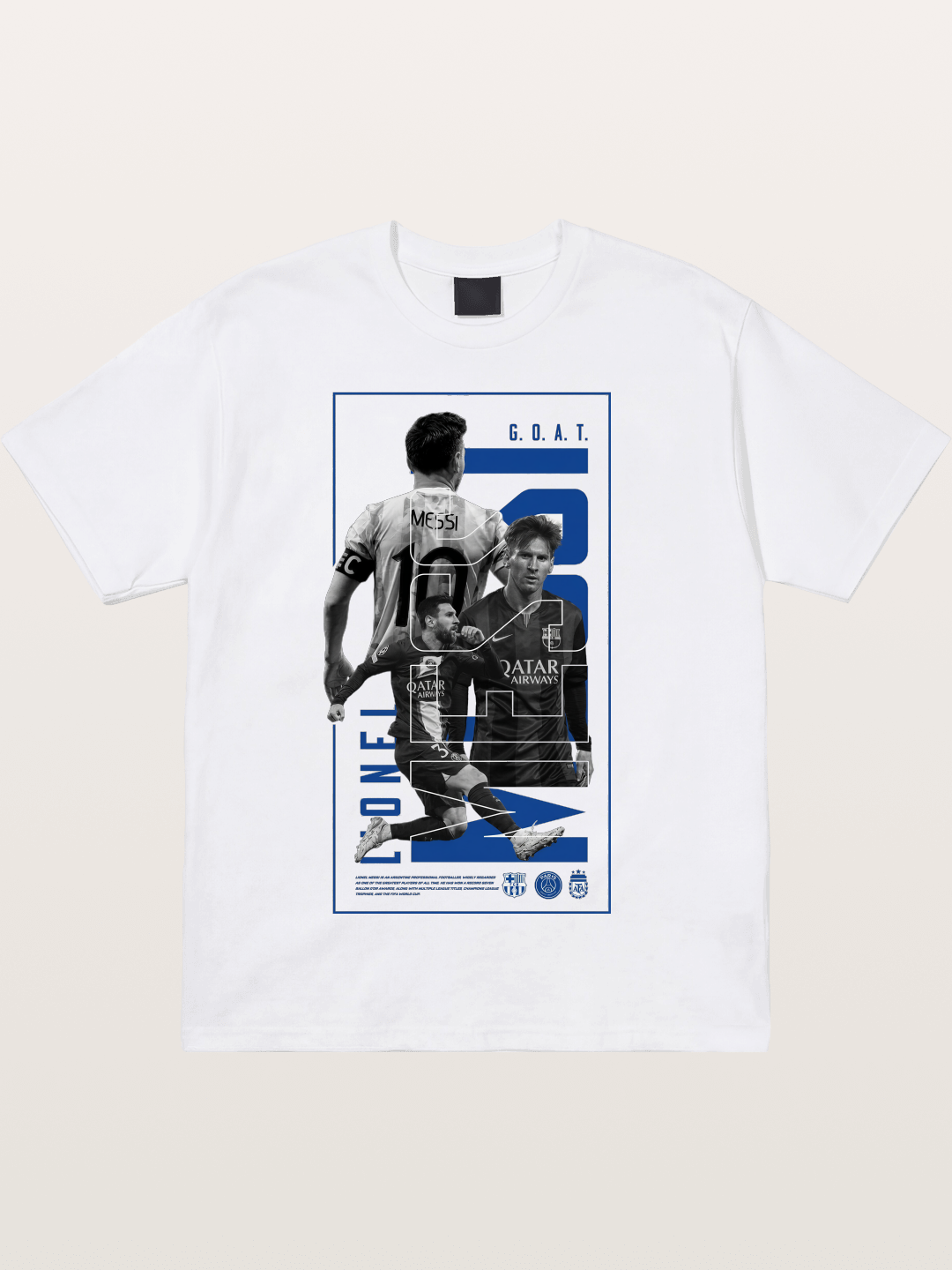 Messi GOAT Collage Poster Cotton T-shirt