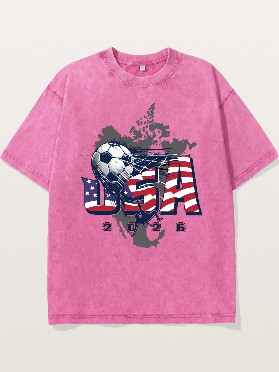 American Flag Soccer Map 2026 Washed T-shirt