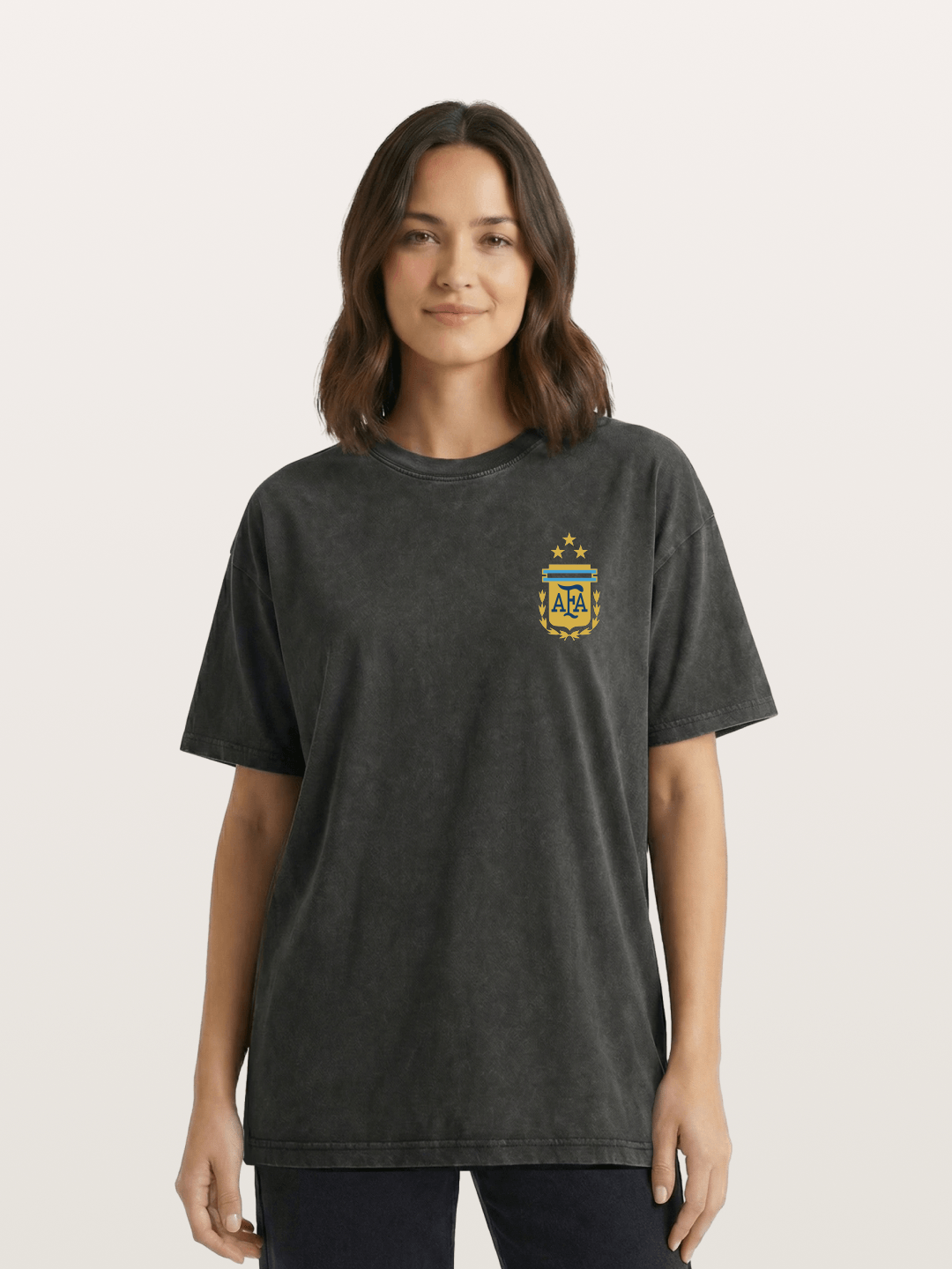 Argentina AFA Three Stars Badge Washed T-shirt