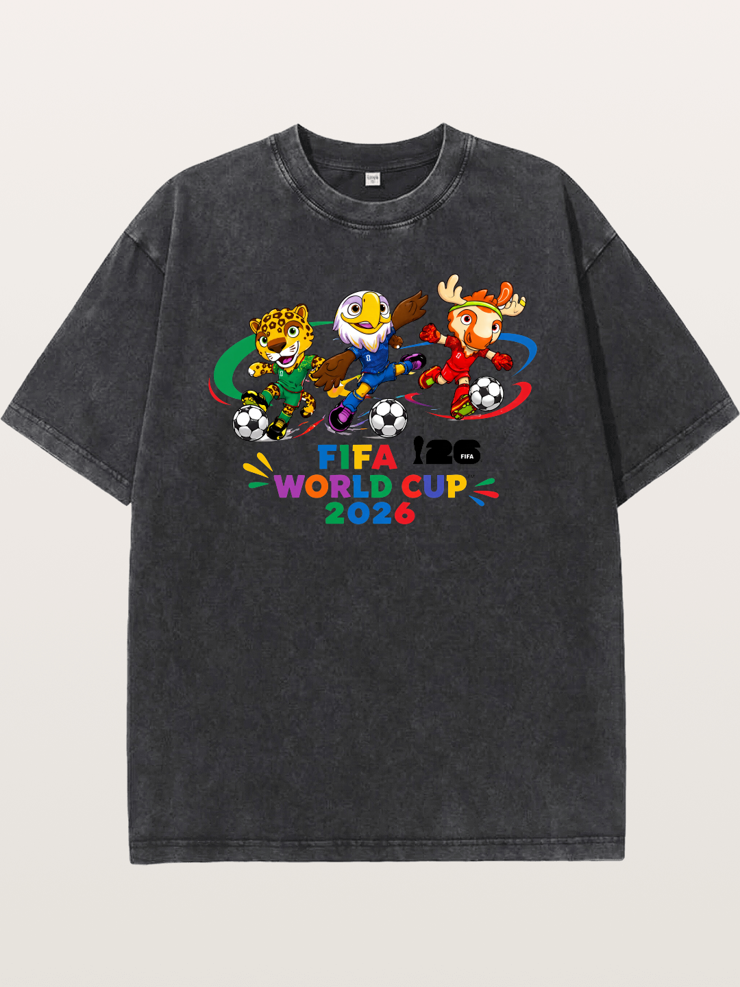 2026 World Cup Mascots Art Washed T-shirt