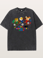 2026 World Cup Mascots Art Washed T-shirt