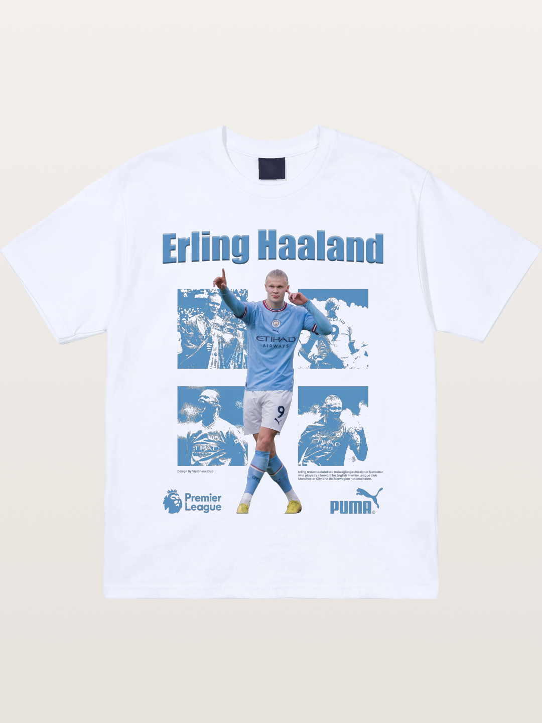 Haaland Premier League Poster Gildan T-shirt