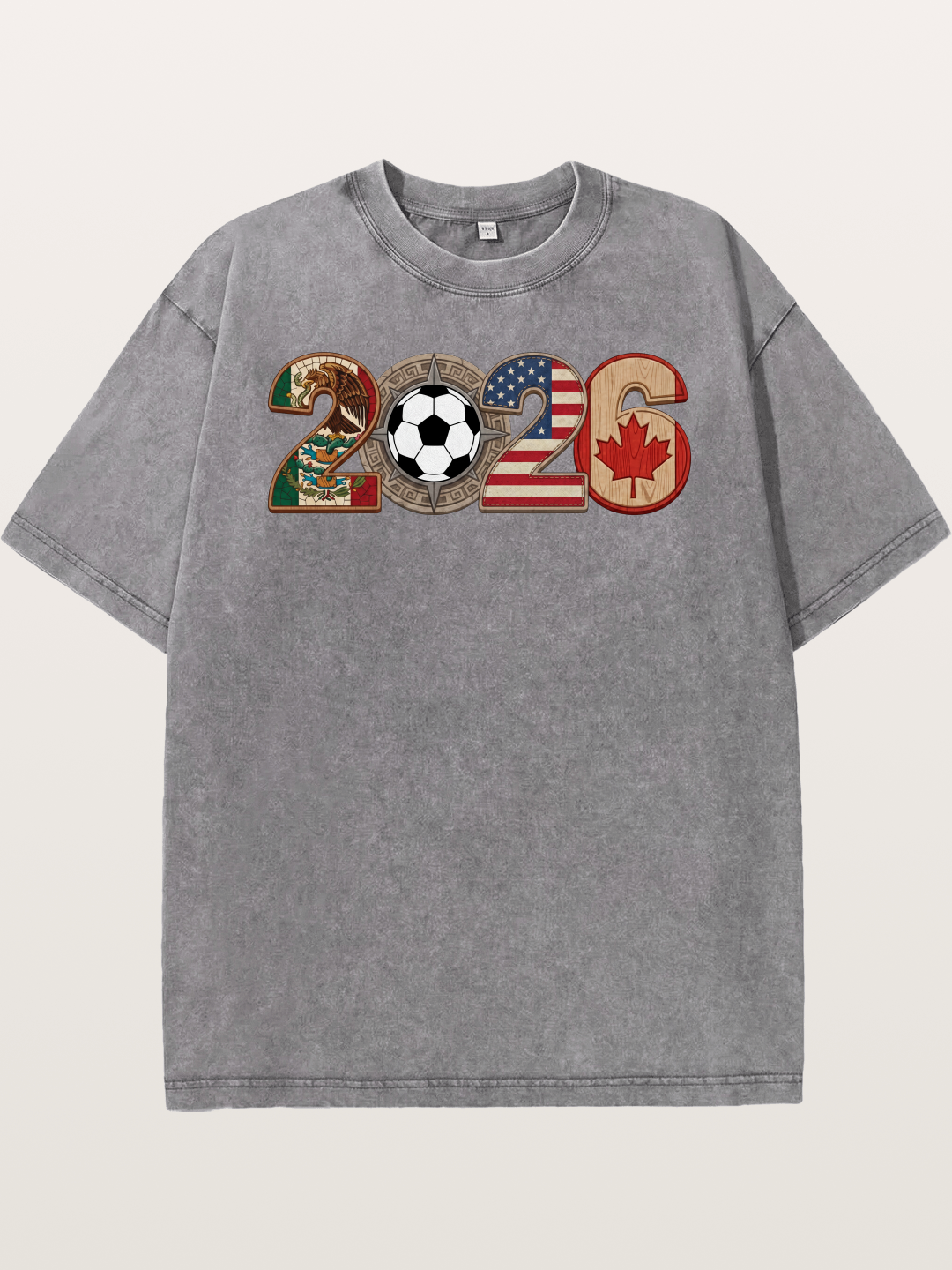 2026 WC Tribal Flag Design Washed T-shirt