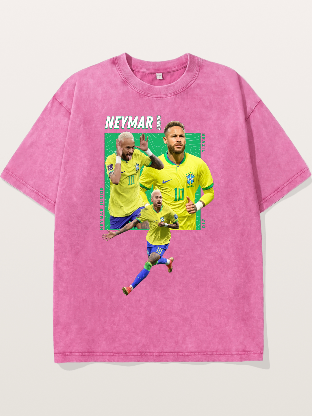 Neymar Collage Brazil Poster Washed T-shirt
