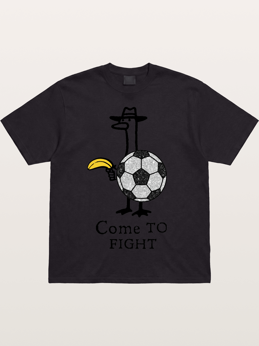 Ostrich Come To Fight Soccer Art Cotton T-shirt